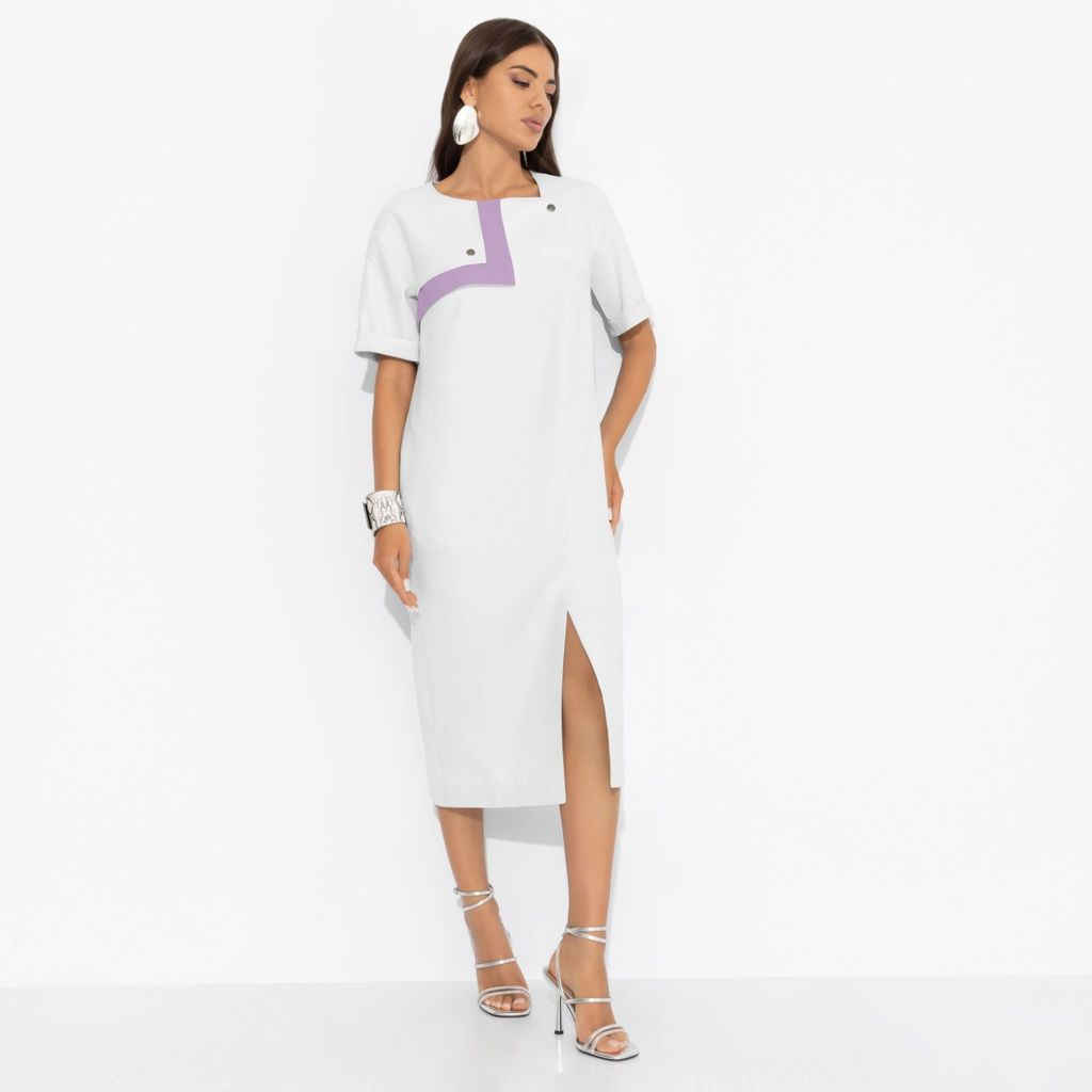 Платье с карманами, Я онлайн (white new, с поясом) - Charutti фото 6