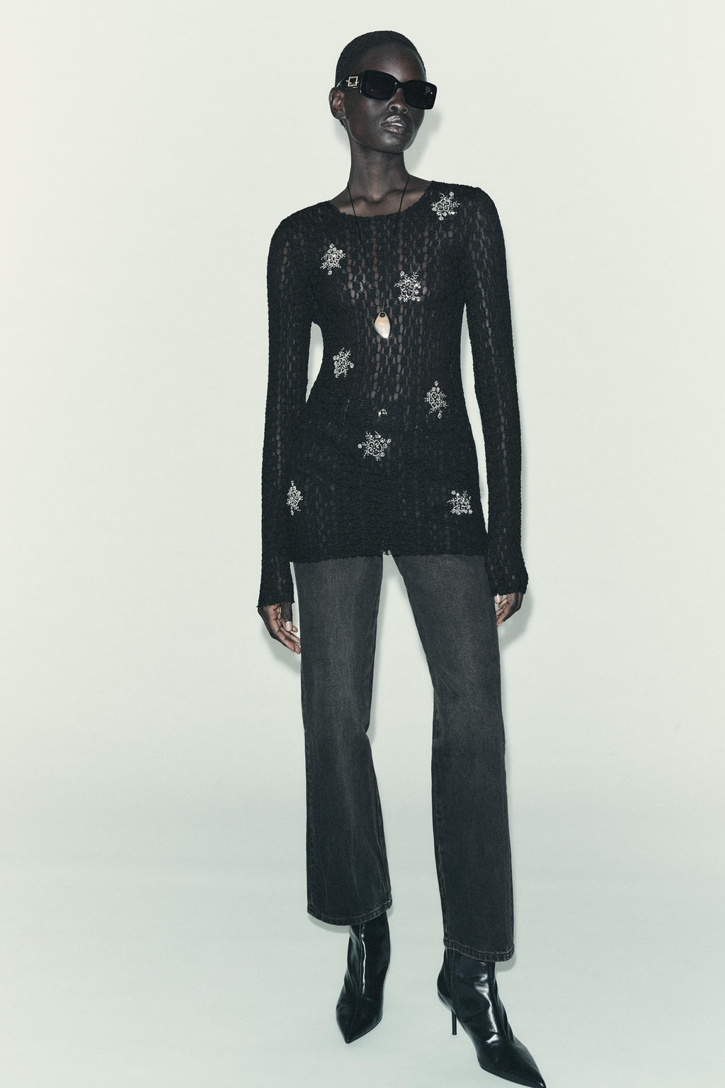 BEADED LACE TOP