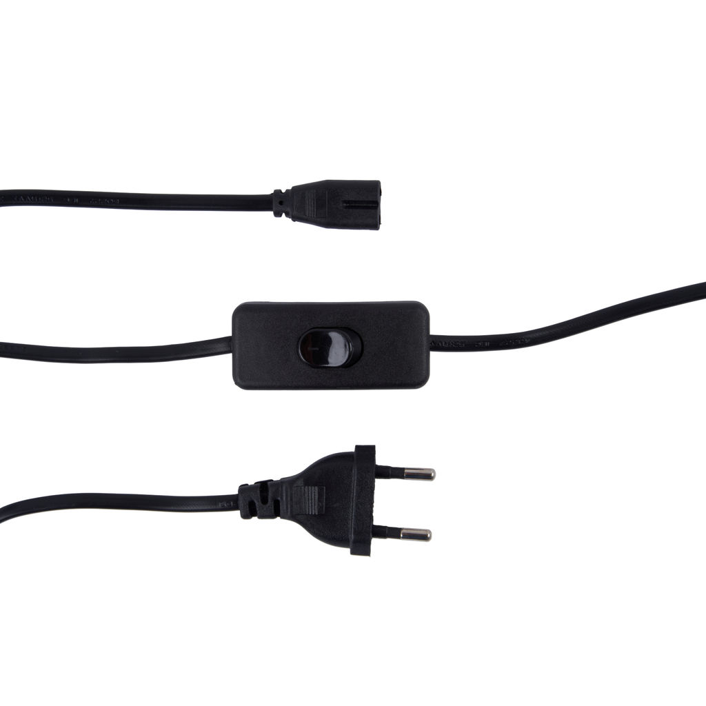 UCX-Q851 LT/300/B BLACK Провод для подключения светильника ULI-Q151 и ULI-Q951, к сети 220В. 300 см, 2 контакта, с кнопкой включения. Черный. ТМ Volpe
