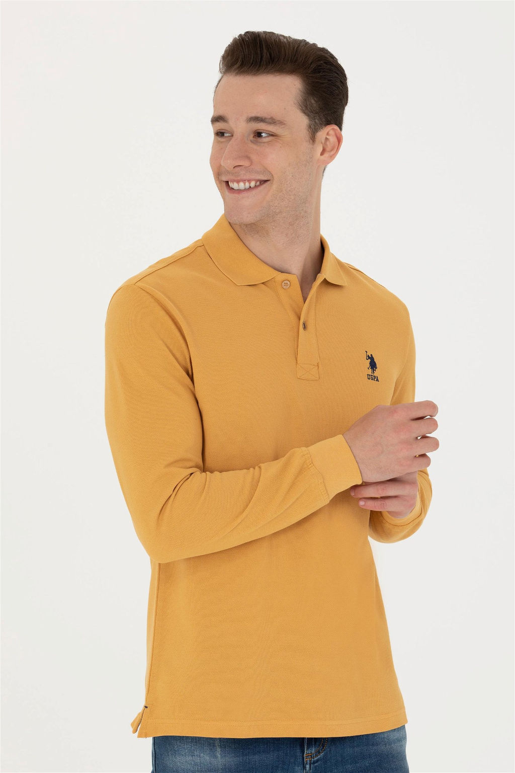U. S. Polo Assn / Мужской горчичный базовый свитшот - U.s. polo assn фото 8