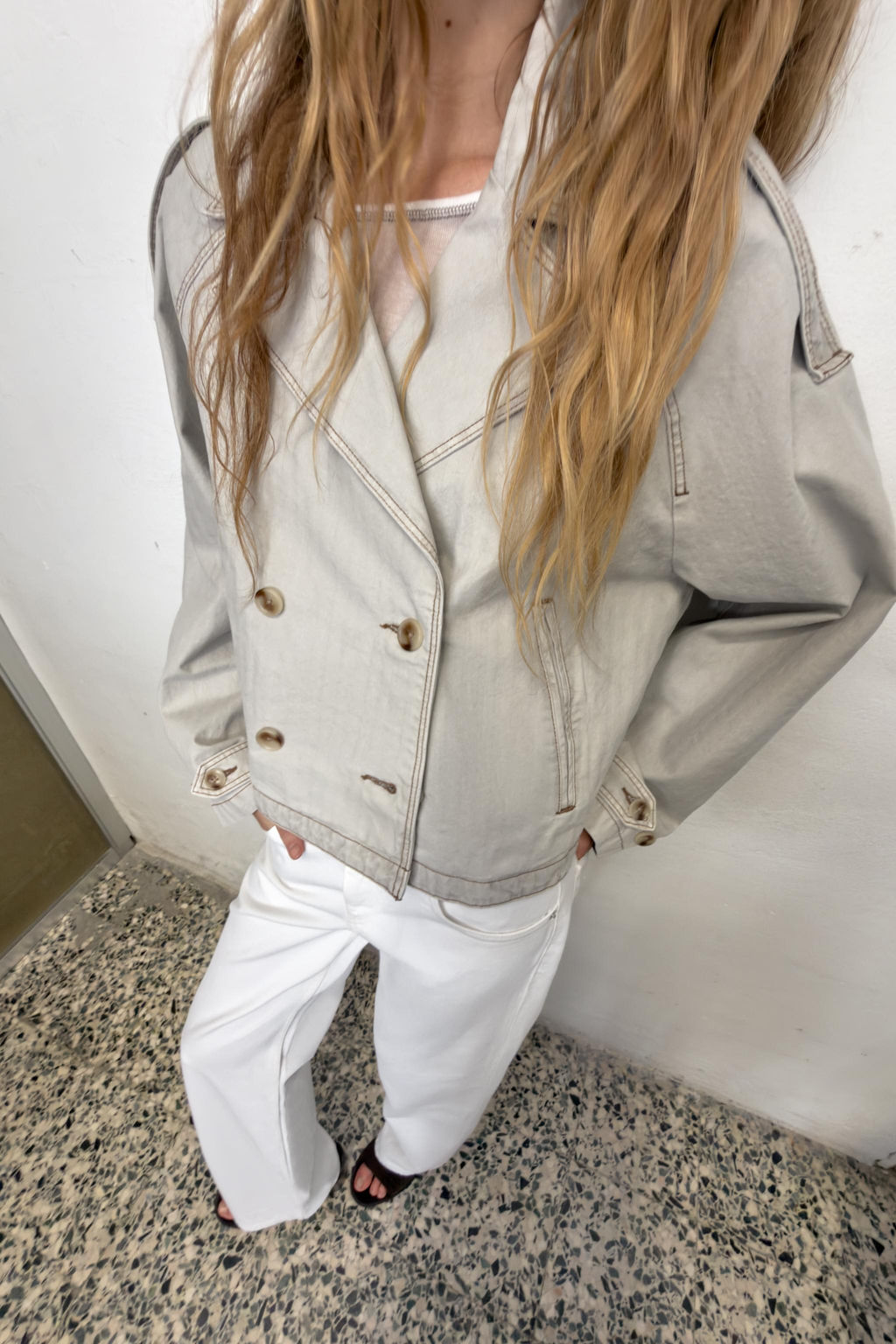 CHAQUETA ESPIGA EFECTO LAVADO / Azul / Gris - Zara фото 3