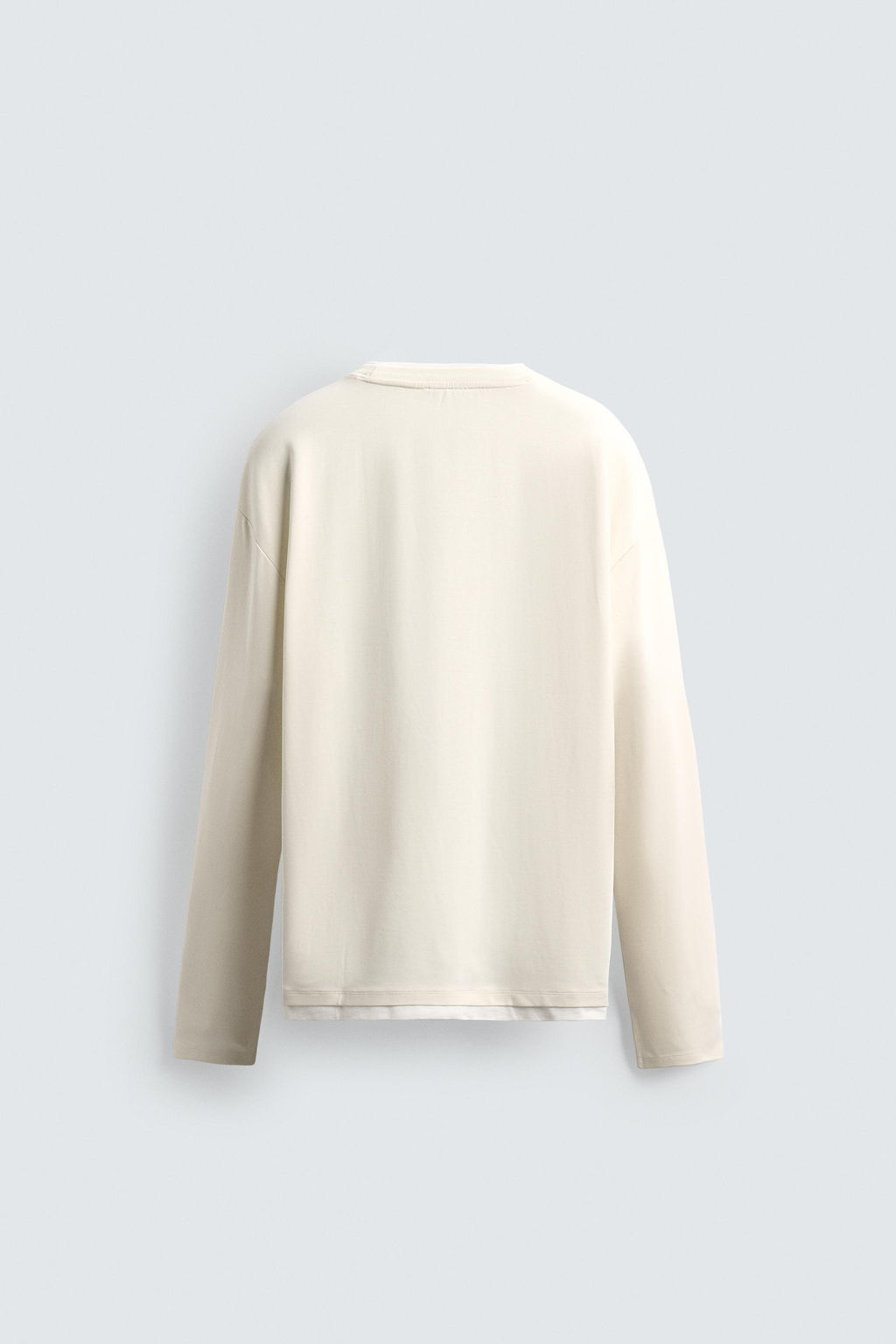 T-SHIRT WITH CONTRAST DOUBLE FINISHES - Zara фото 8