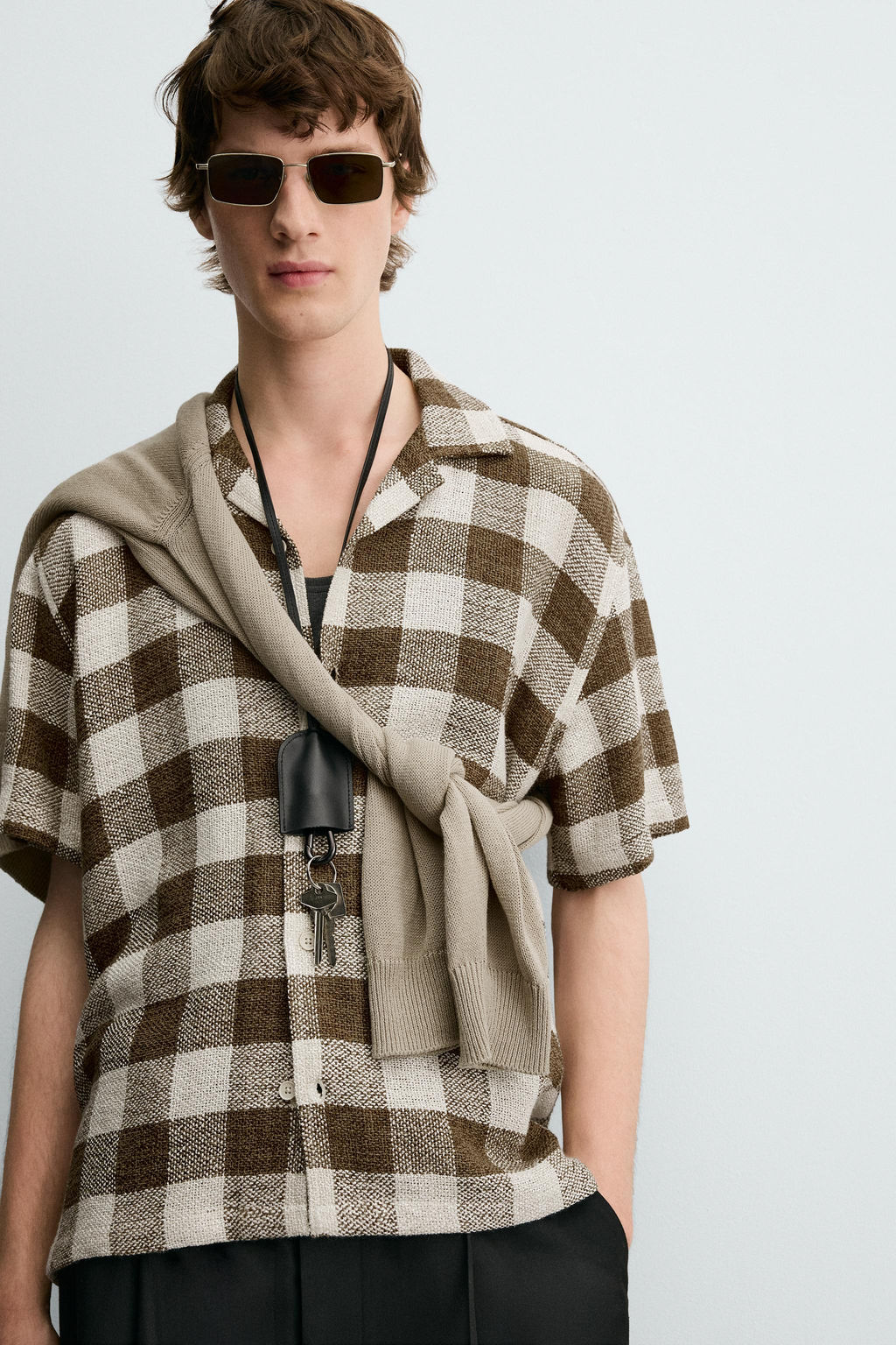 TEXTURED CHECK SHIRT - Zara фото 5