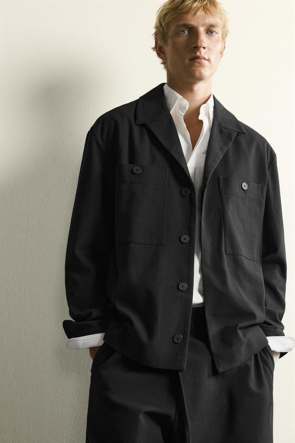 SOBRECAMISA RELAXED FIT BOLSILLOS / Negro - Zara фото 5