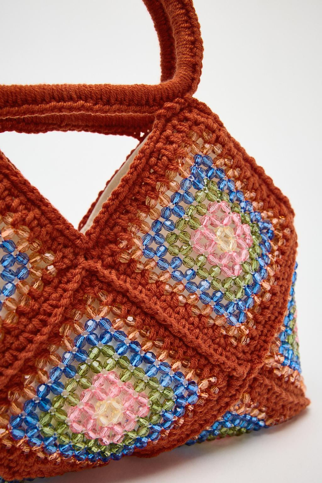 CROCHET MINI BUCKET BAG WITH BEADS - Zara фото 5