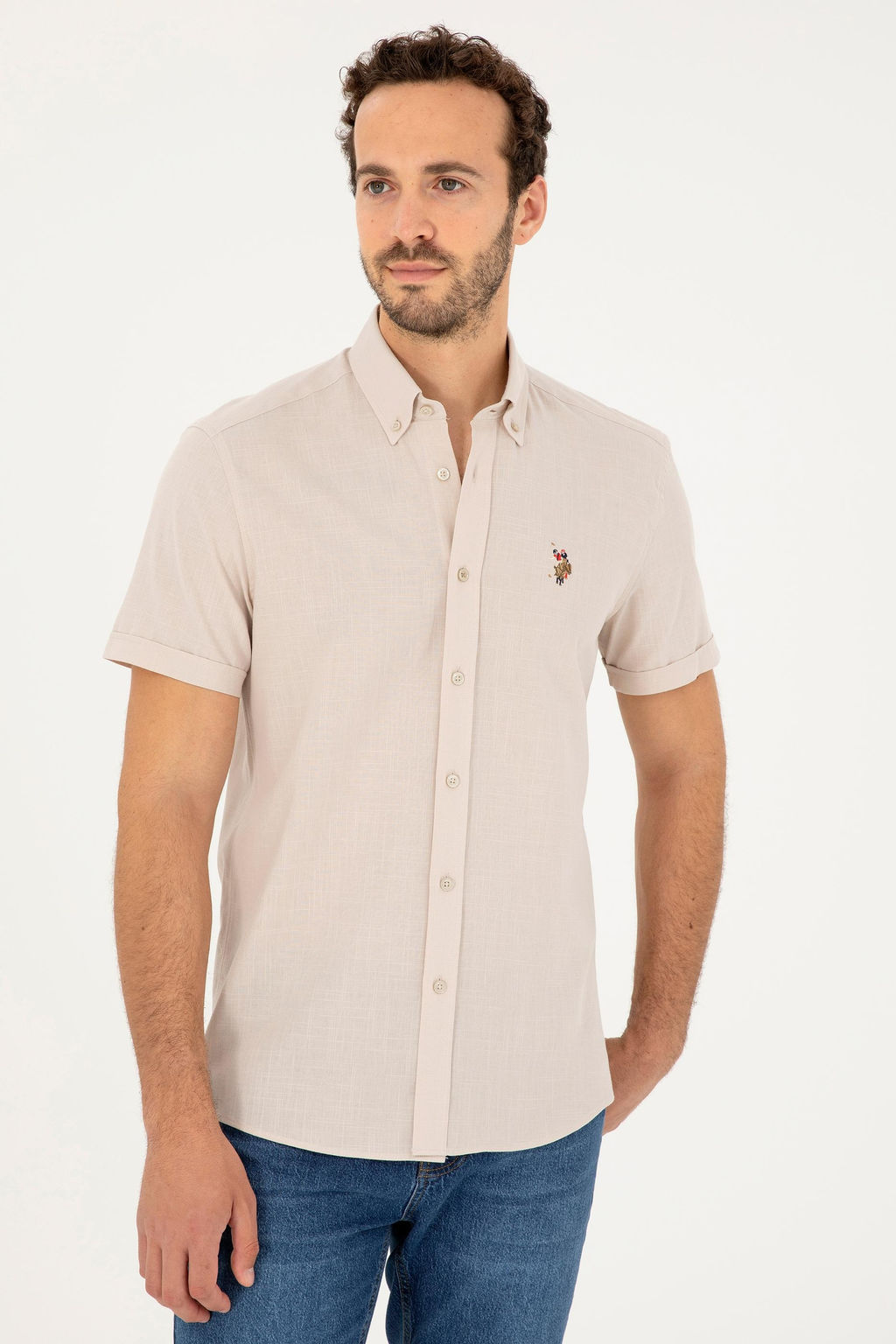 Мужская каменная рубашка с короткими рубашкой скидка в корзине - U.s. polo assn фото 3