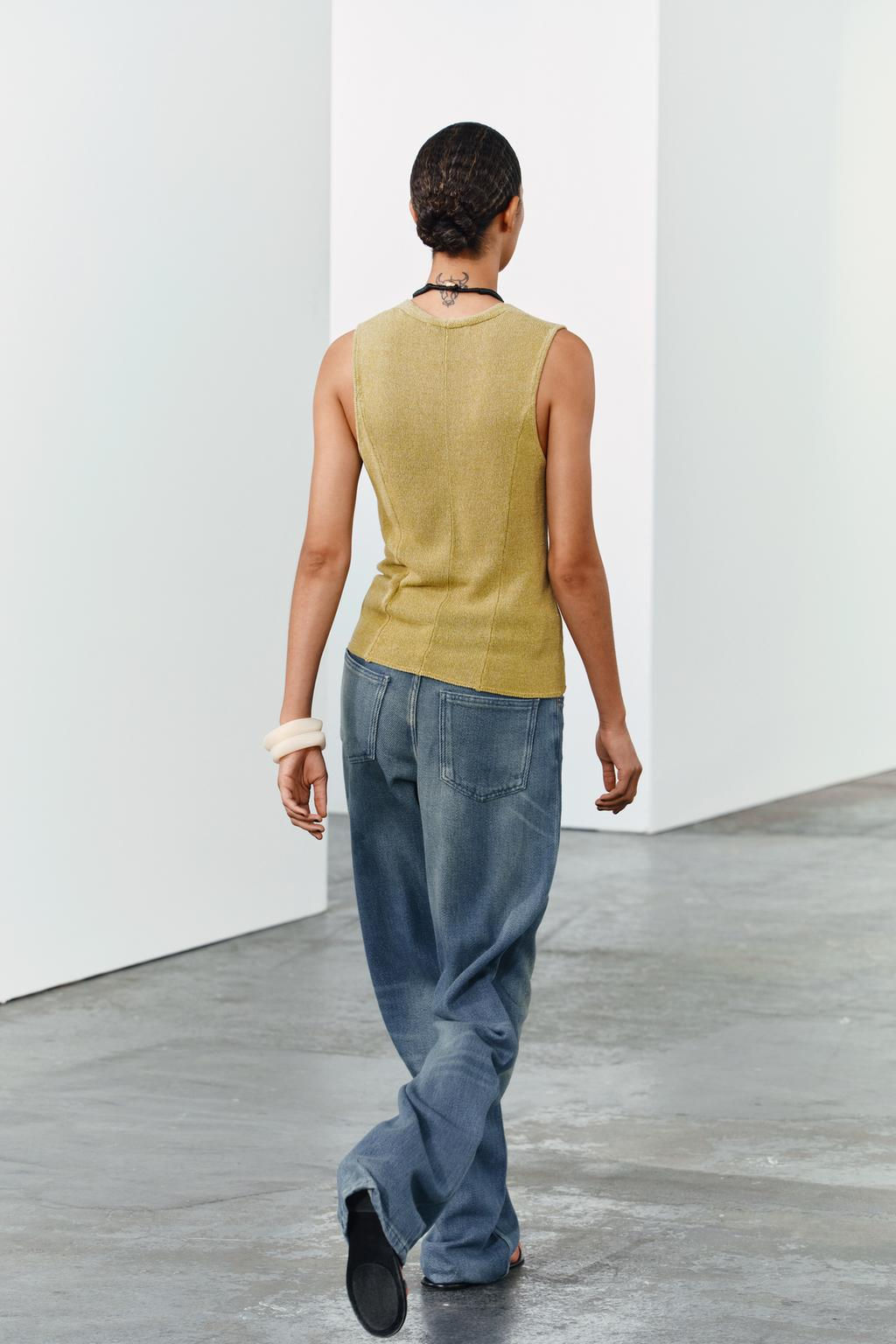 PLAIN LINEN BLEND KNIT WAISTCOAT - Zara фото 5