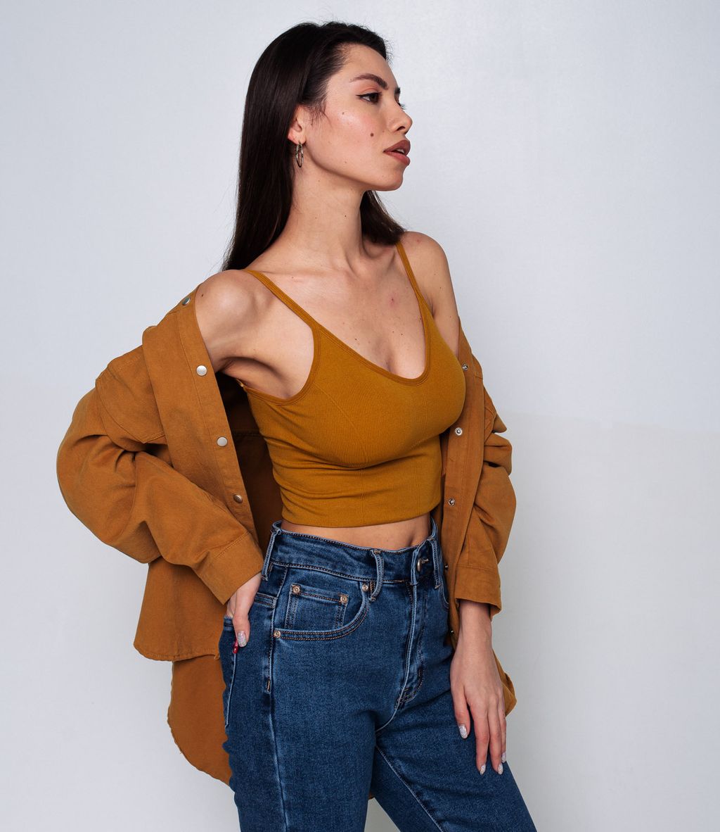 Топ #КТН838, горчичный - Dommod фото 3