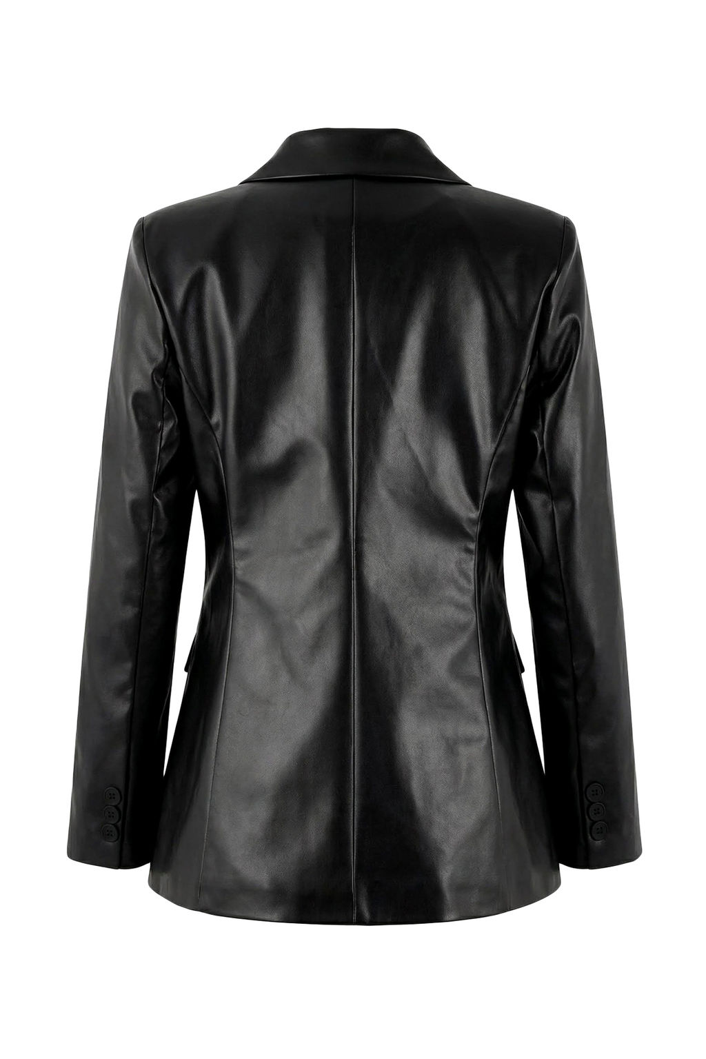 Siyah Fitted/Vucuda Oturan Tek Dugme Kapama Astarl? Vatkal? Suni Deri Blazer Ceket TWOSS26BC00017 - Trendyolmilla фото 8