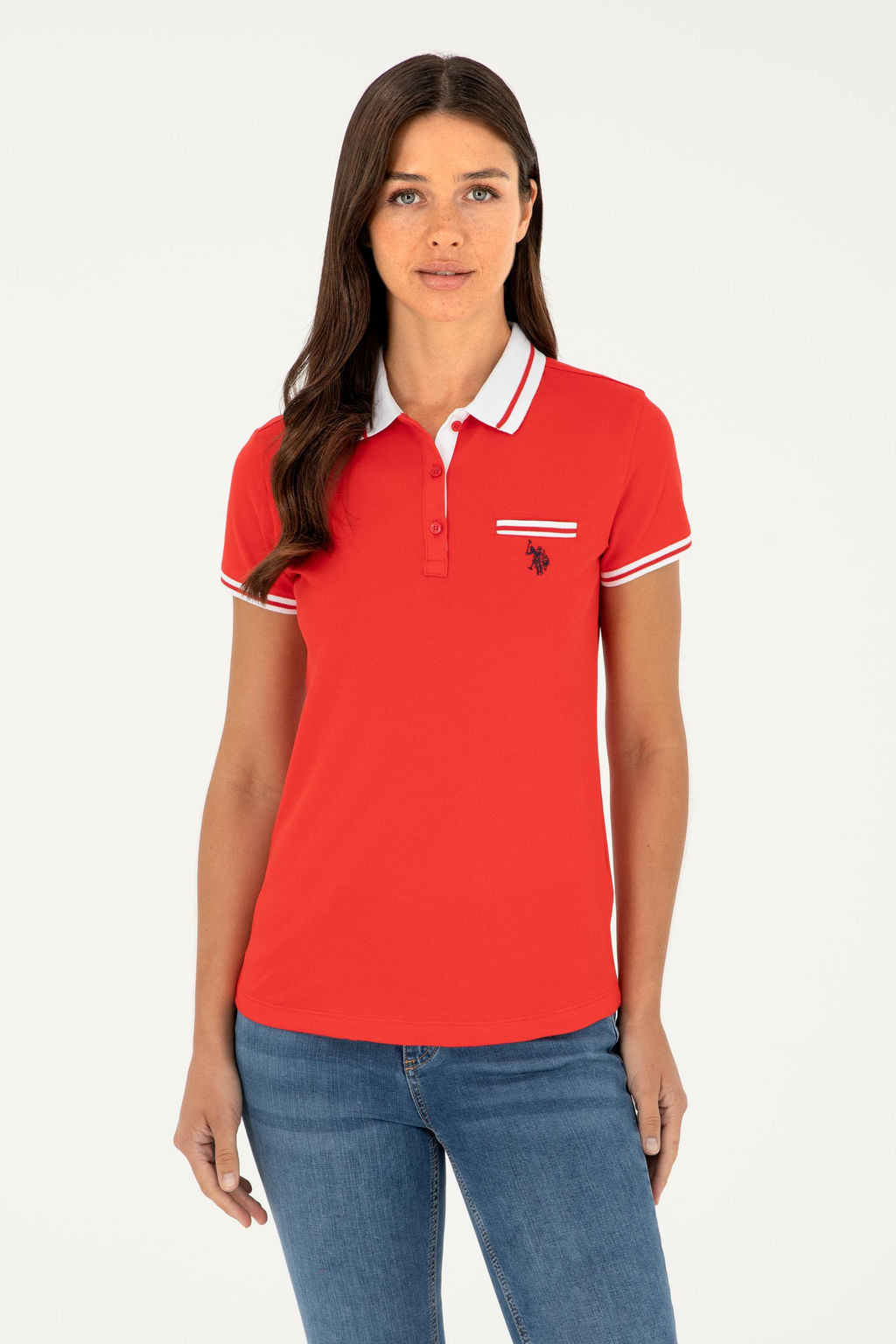 Футболка U.S. Polo Assn хлопок с эластаном красная фото 8