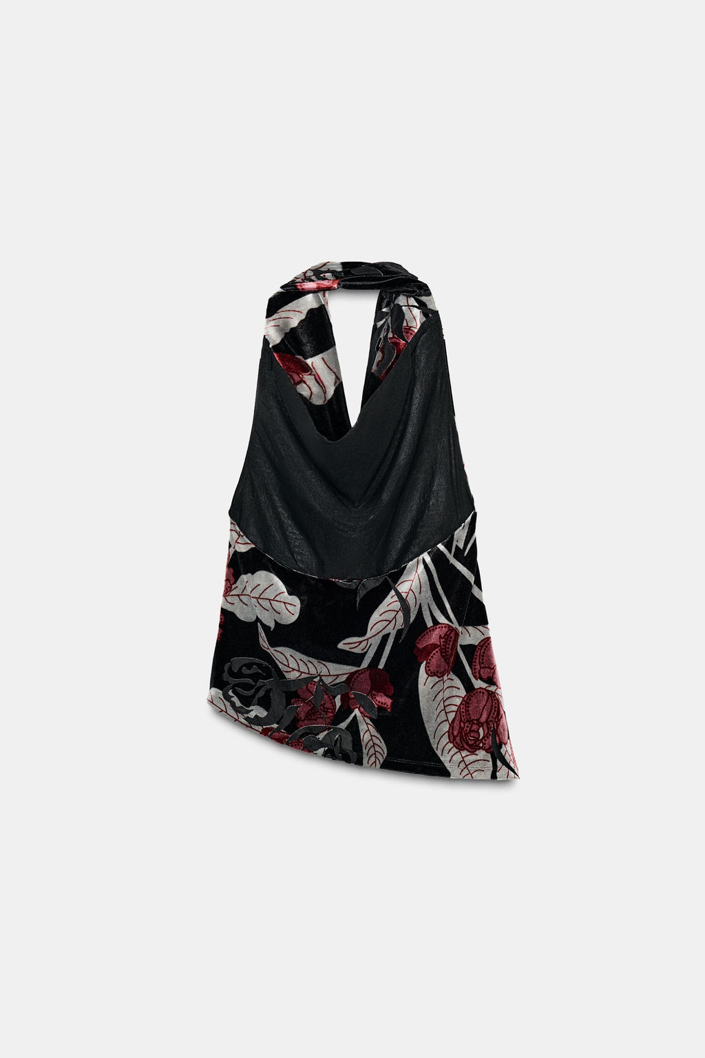 VELVET HALTER TOP WITH FRINGING - Zara фото 4