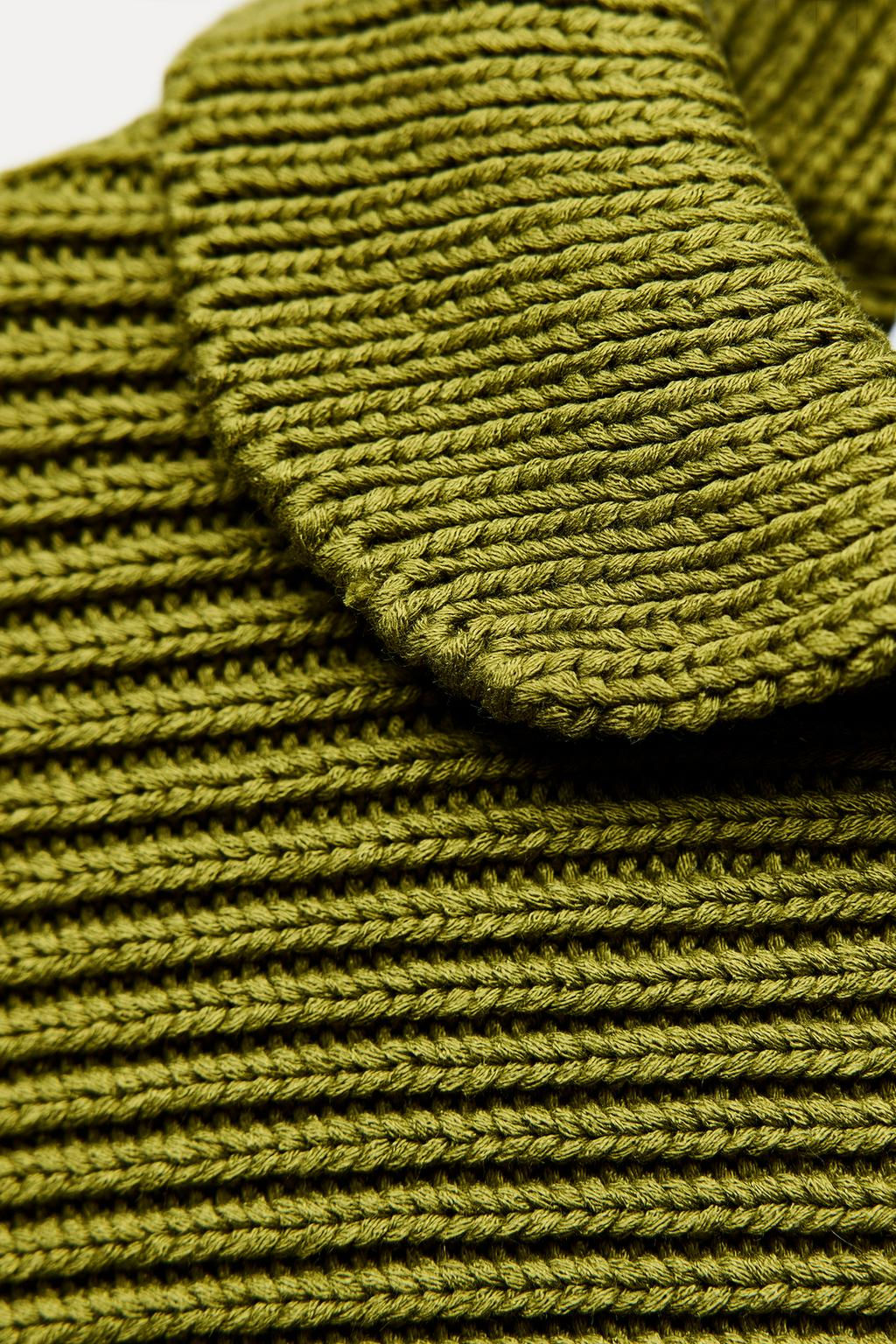 CHUNKY KNIT CARDIGAN WITH PETER PAN COLLAR - Zara фото 5