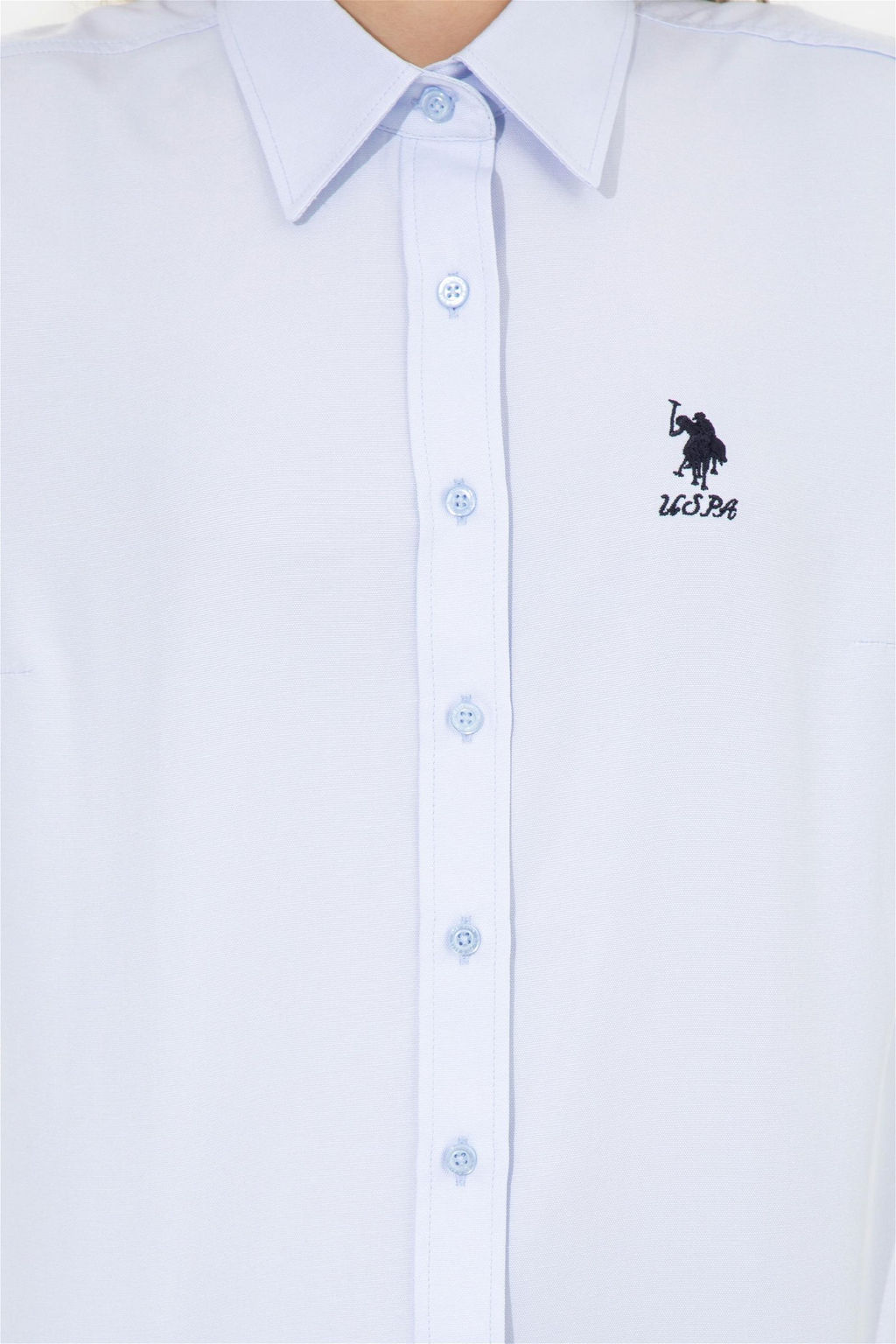 U. S. Polo Assn Женская голубая базовая рубашка с длинным рукавом - U.s. polo assn фото 14