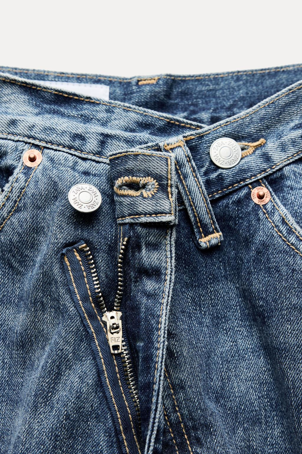 HIGH-WAIST TRF WIDE-LEG JEANS WITH CROSSOVER WAISTBAND - Zara фото 11