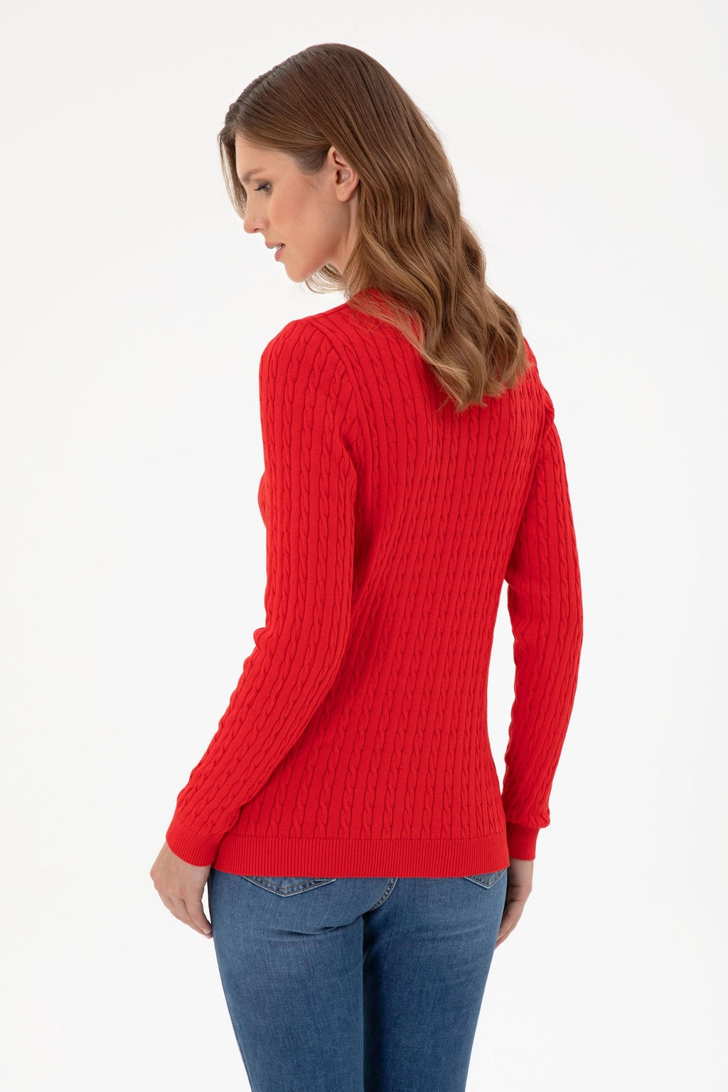 Женский красный базовый свитер Неожиданная скидка в корзине - U.s. polo assn фото 5