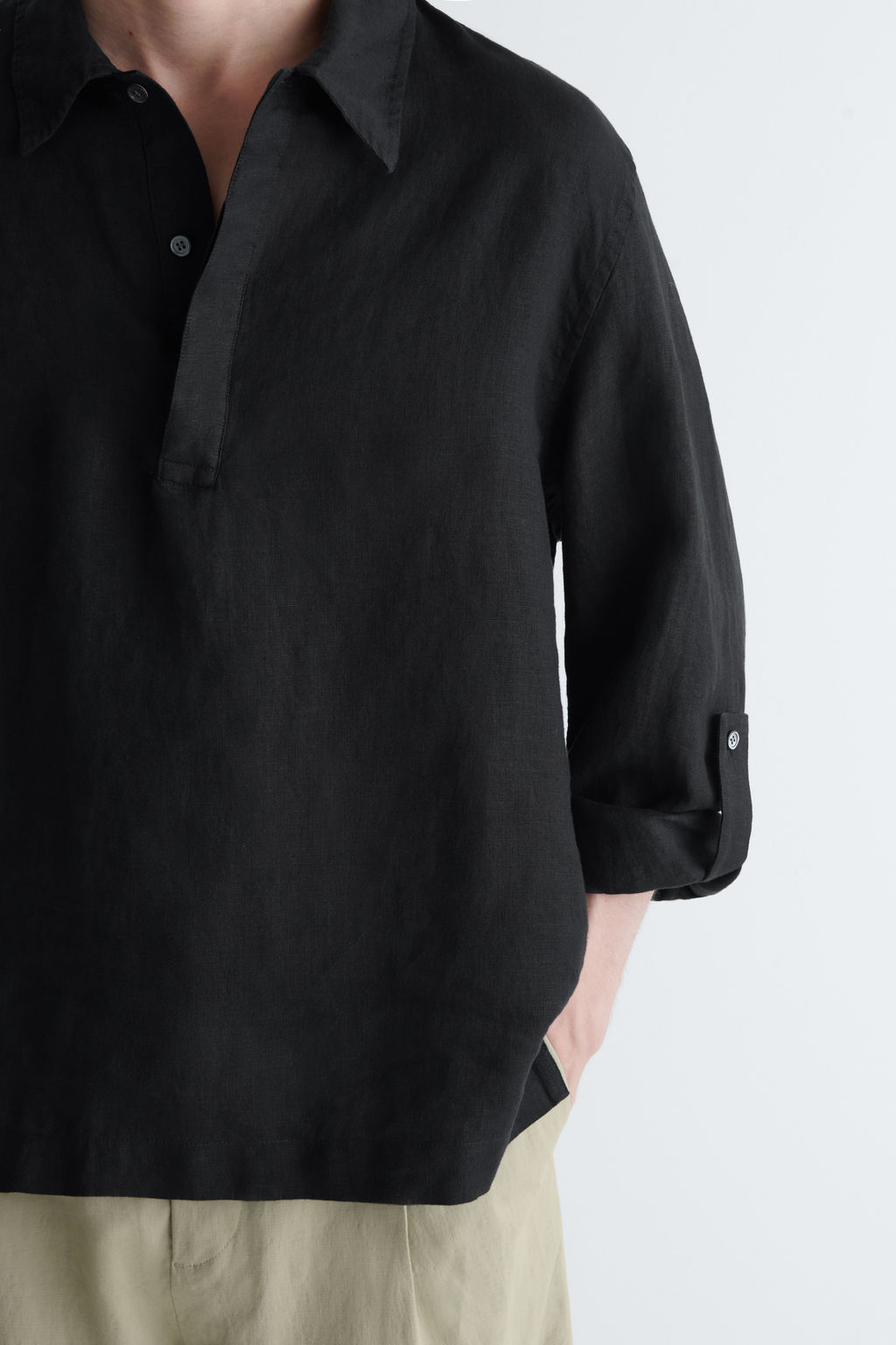 CAMISA DE LINO SIN BOTONES - H&m фото 4