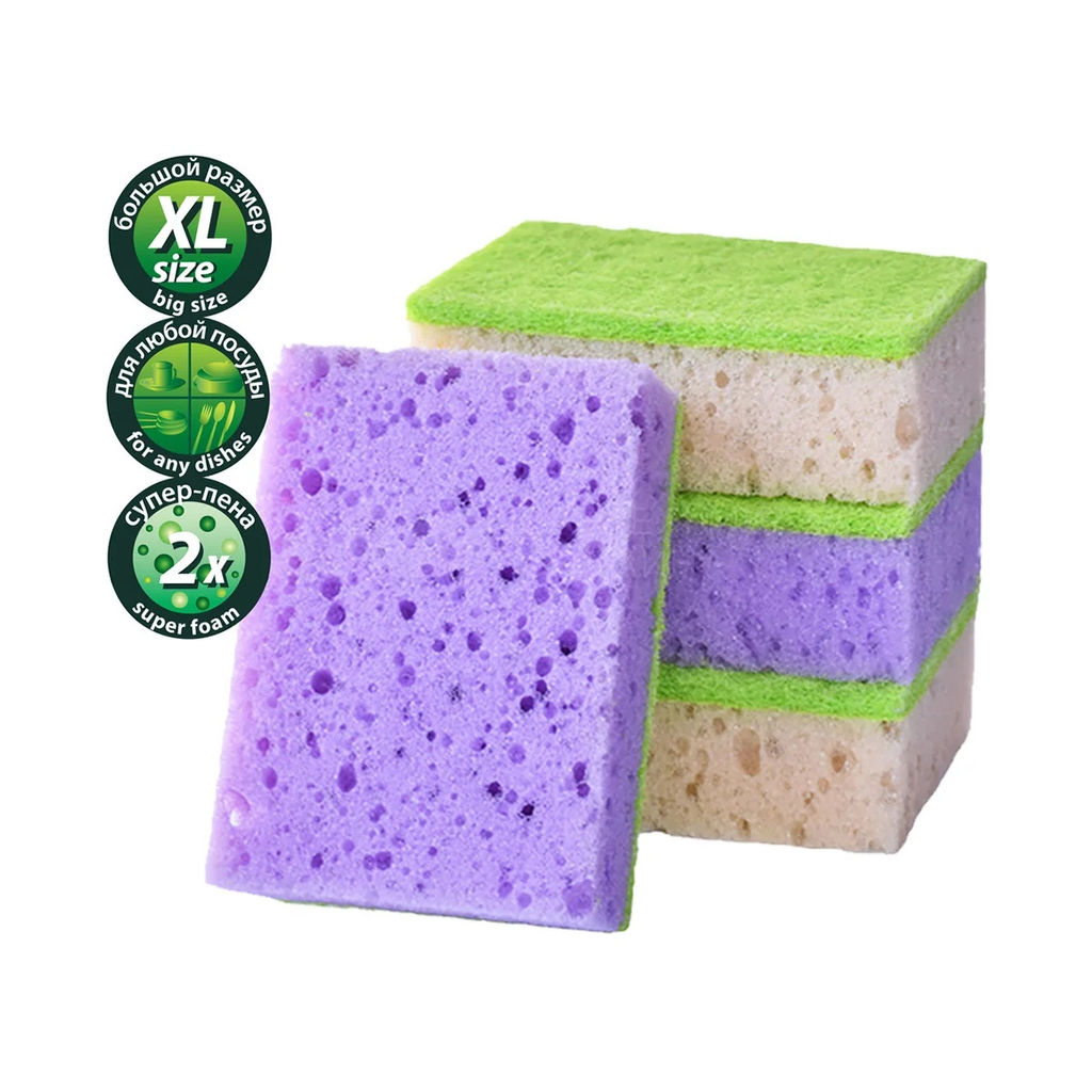 Губки д/посуды 10 шт. Master FRESH XL bubble-паралон - Полимербыт фото 3