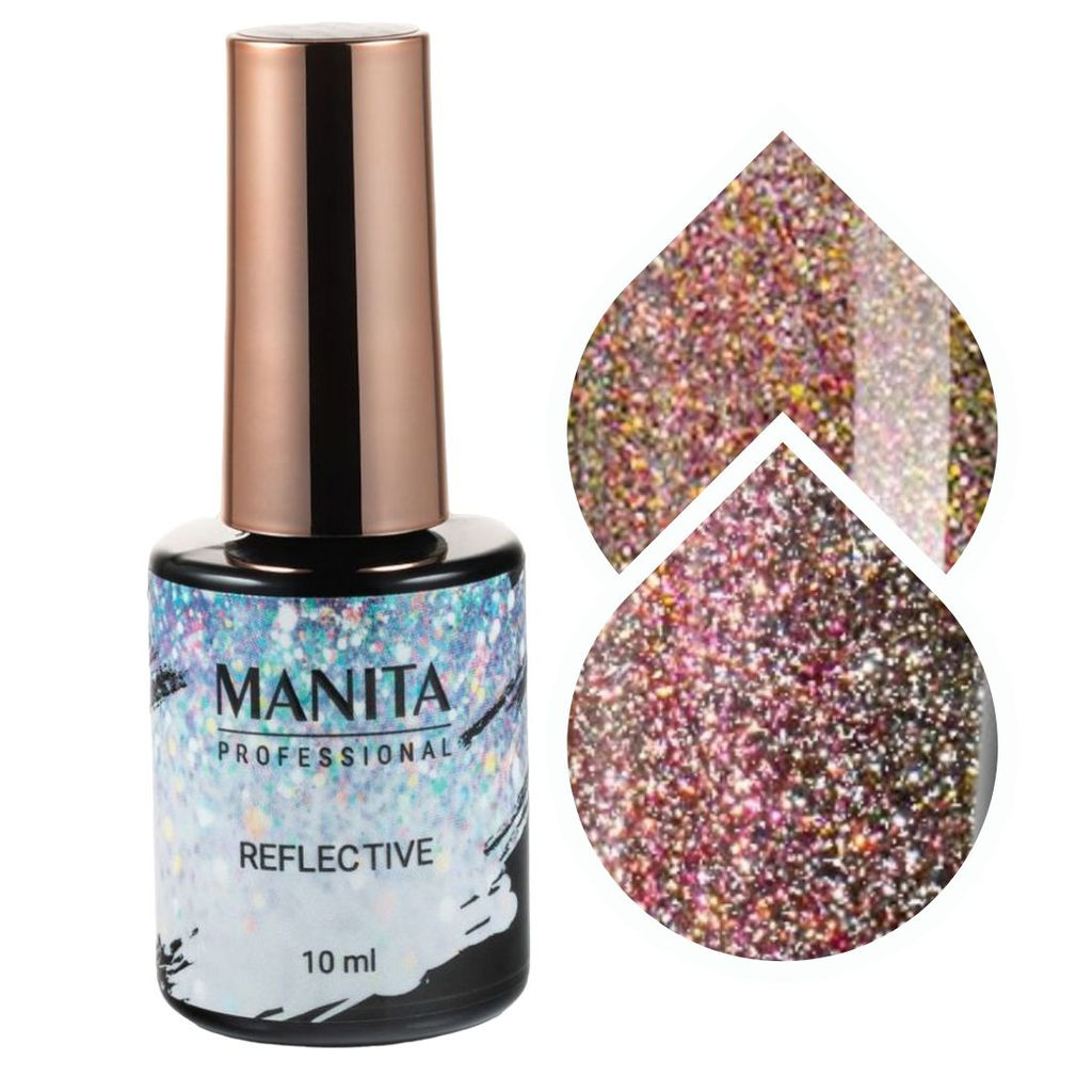 Manita Professional Гель-лак для ногтей светоотражающий с хлопьями юки / Multichrome Reflective №02, 10 мл MP101122 фото 2