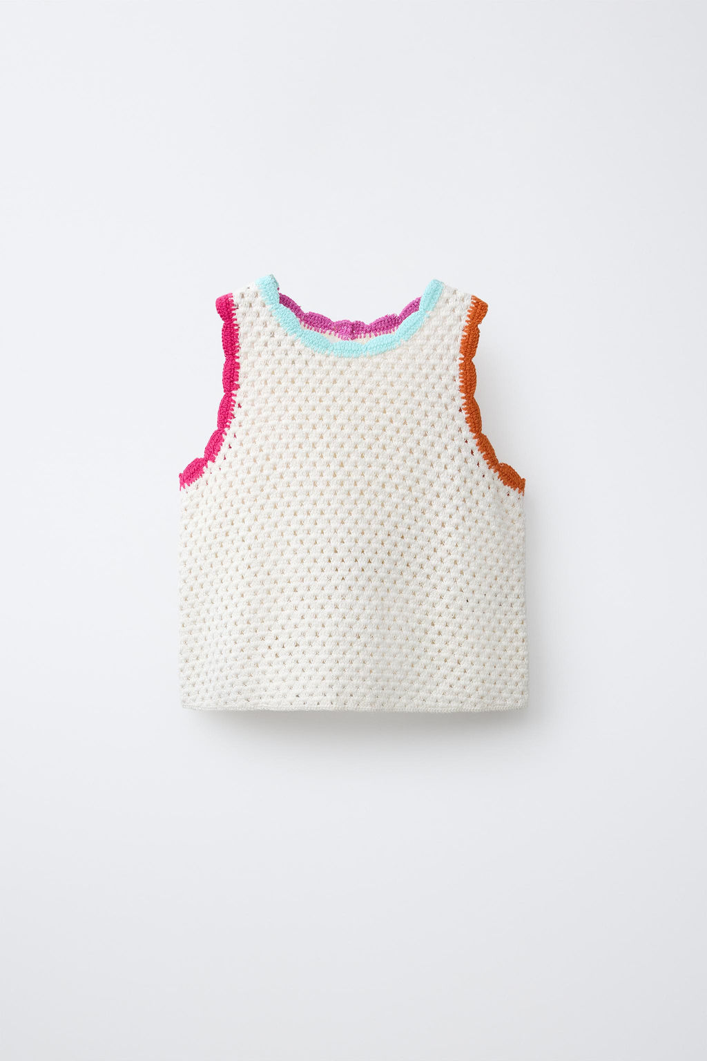 TOP PUNTO CROCHET CONTRASTES / Crudo - Zara фото 3