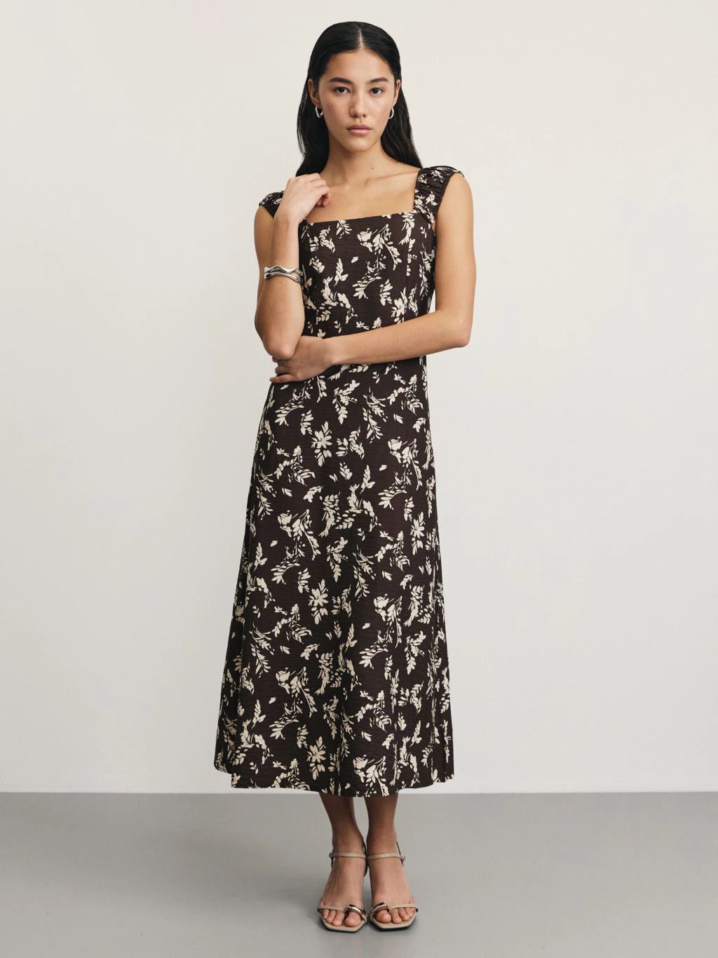 Сарафан из фактурной вискозы с принтом / Zarina  фото 2