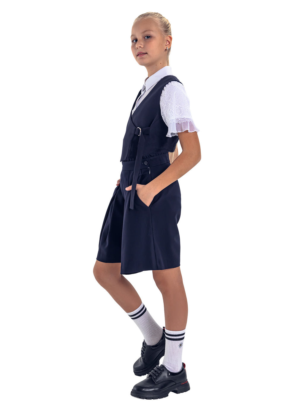 Школьный жилет для девочки О76490 - Карамелли фото 3