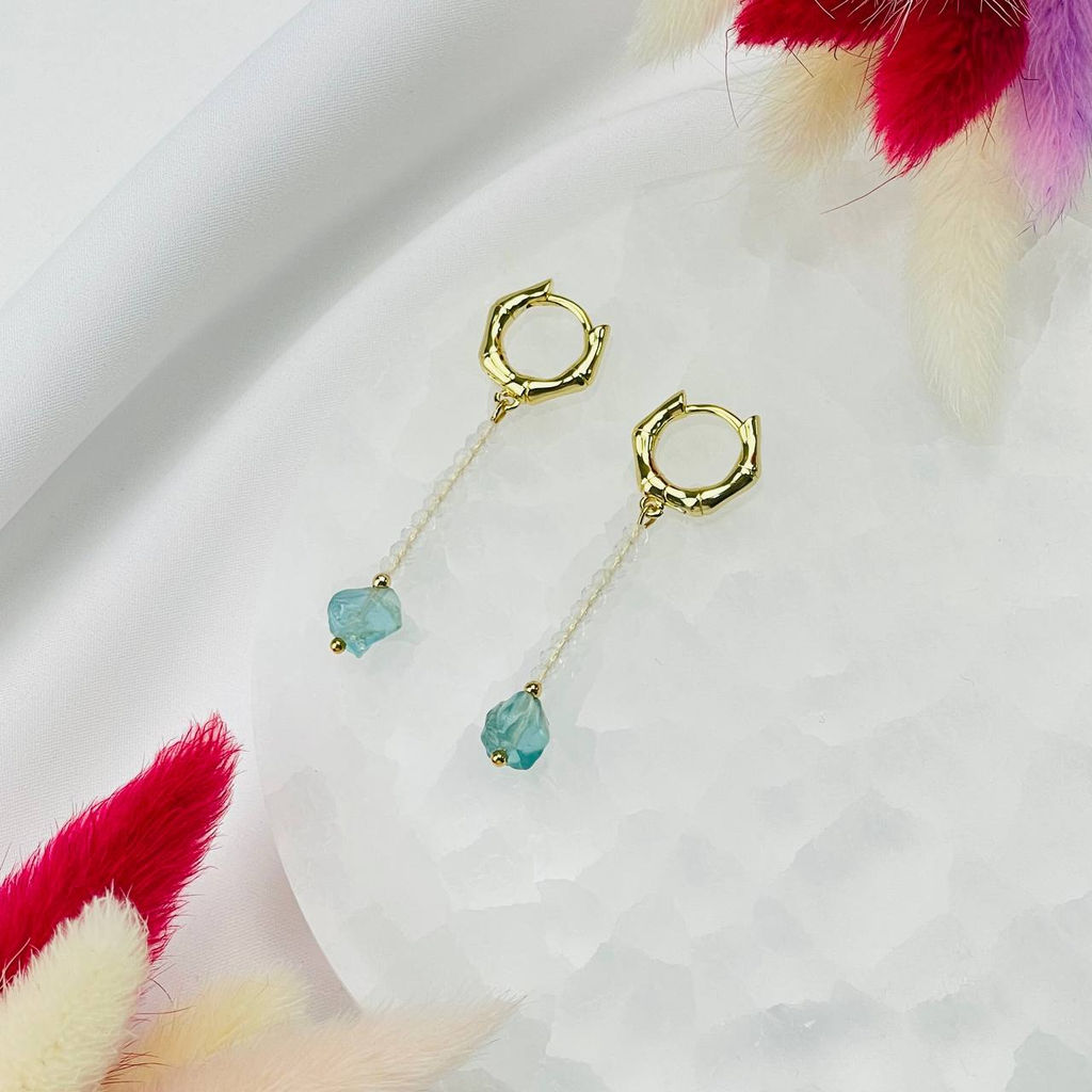 Серьги из Горного Хрусталя и Апатита