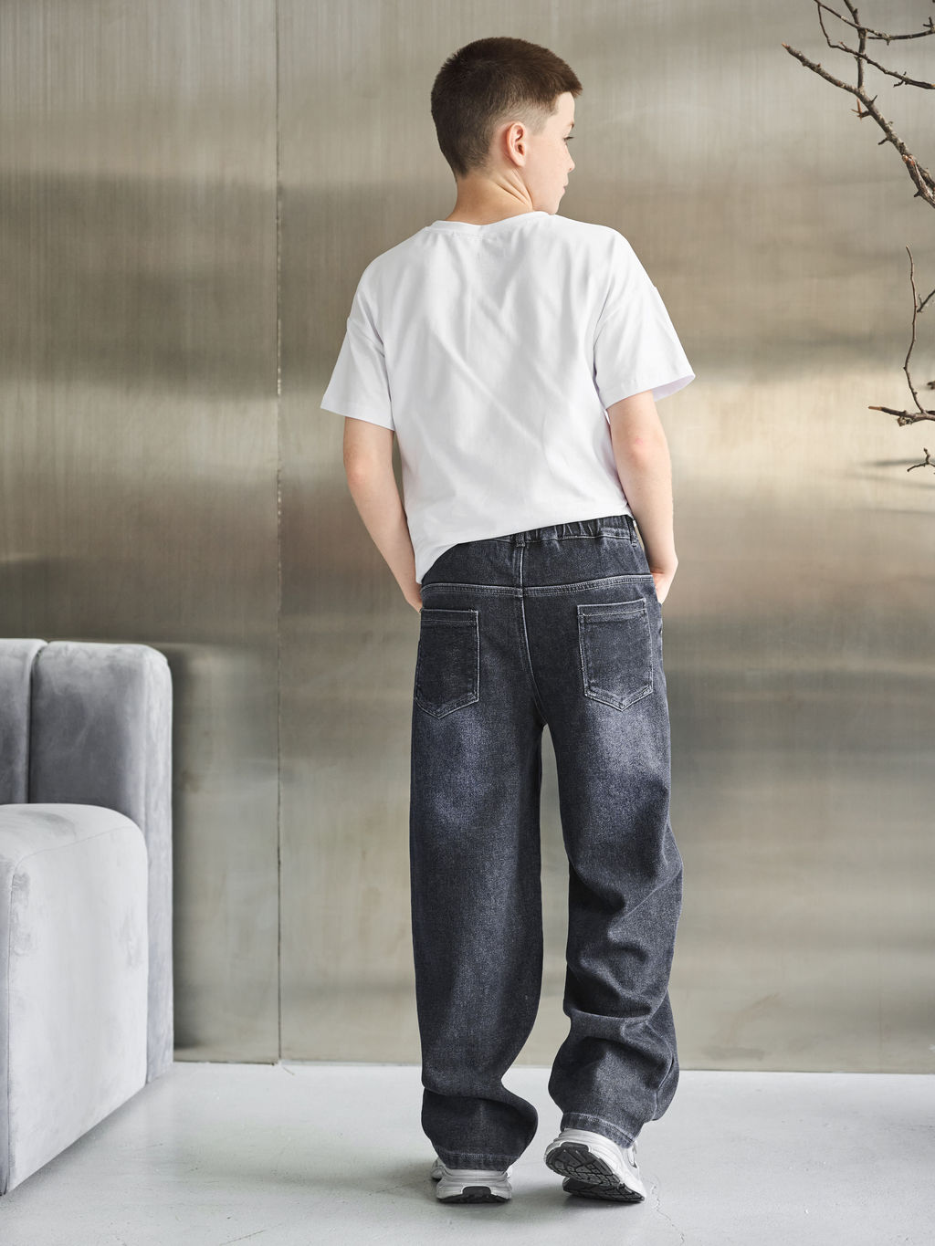 Джинсы-багги утеплённые для мальчиков