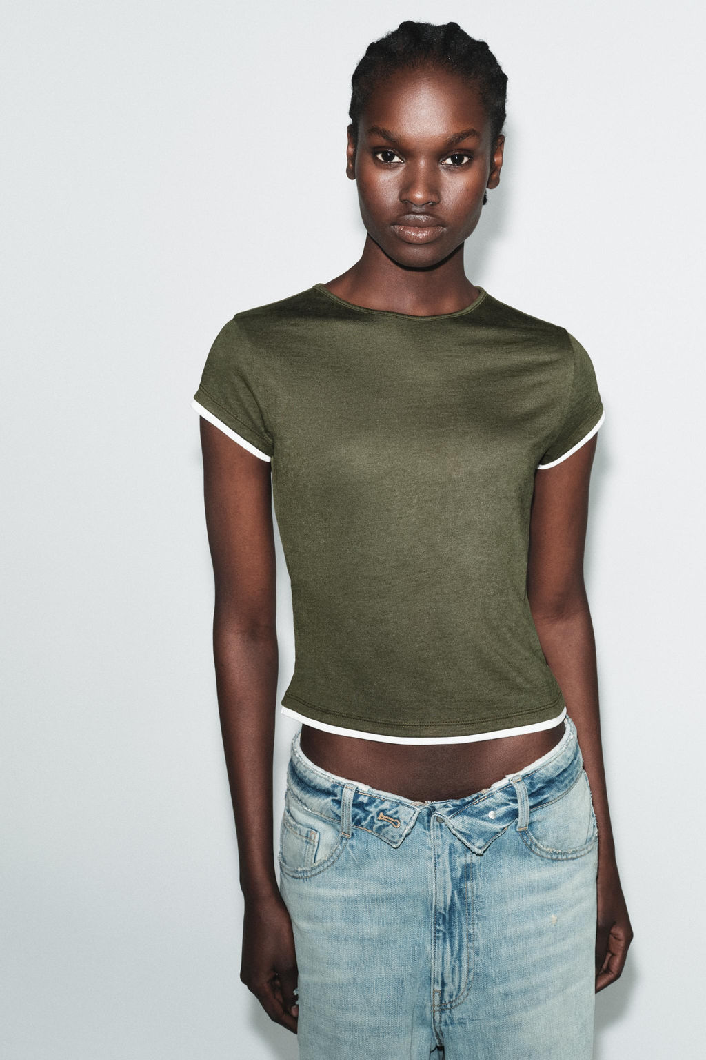 CONTRAST TRIM T-SHIRT - Zara фото 10