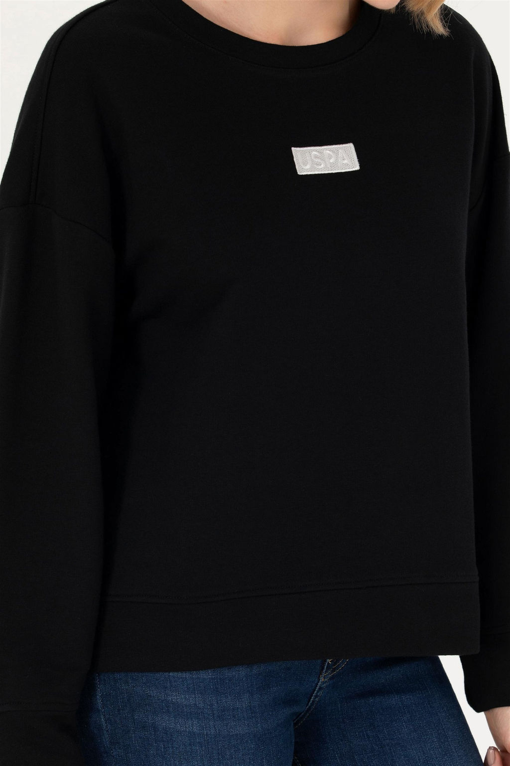 U. S. Polo Assn Женский черный базовый свитшот с круглым вырезом - U.s. polo assn фото 6