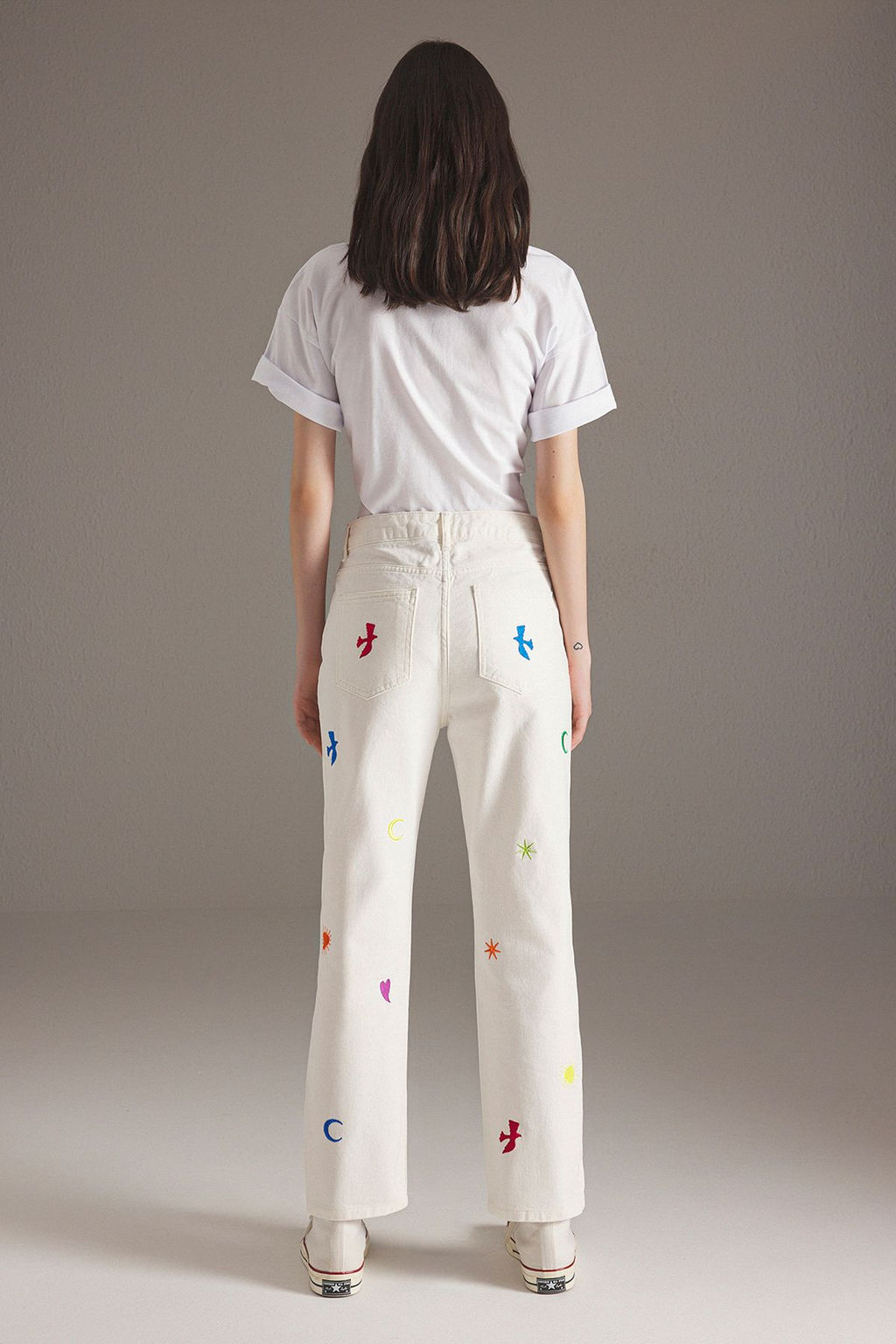 Ekru Nak?sl? Yuksek Bel Duz Kesim Straight Jeans TWOSS25JE00215 - Trendyolmilla фото 4