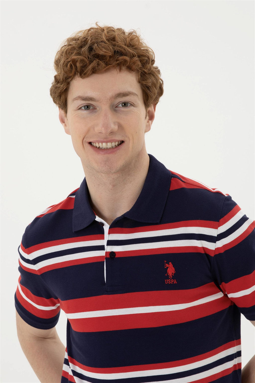 Мужская темно-синяя футболка с воротником-поло - U.s. polo assn фото 2