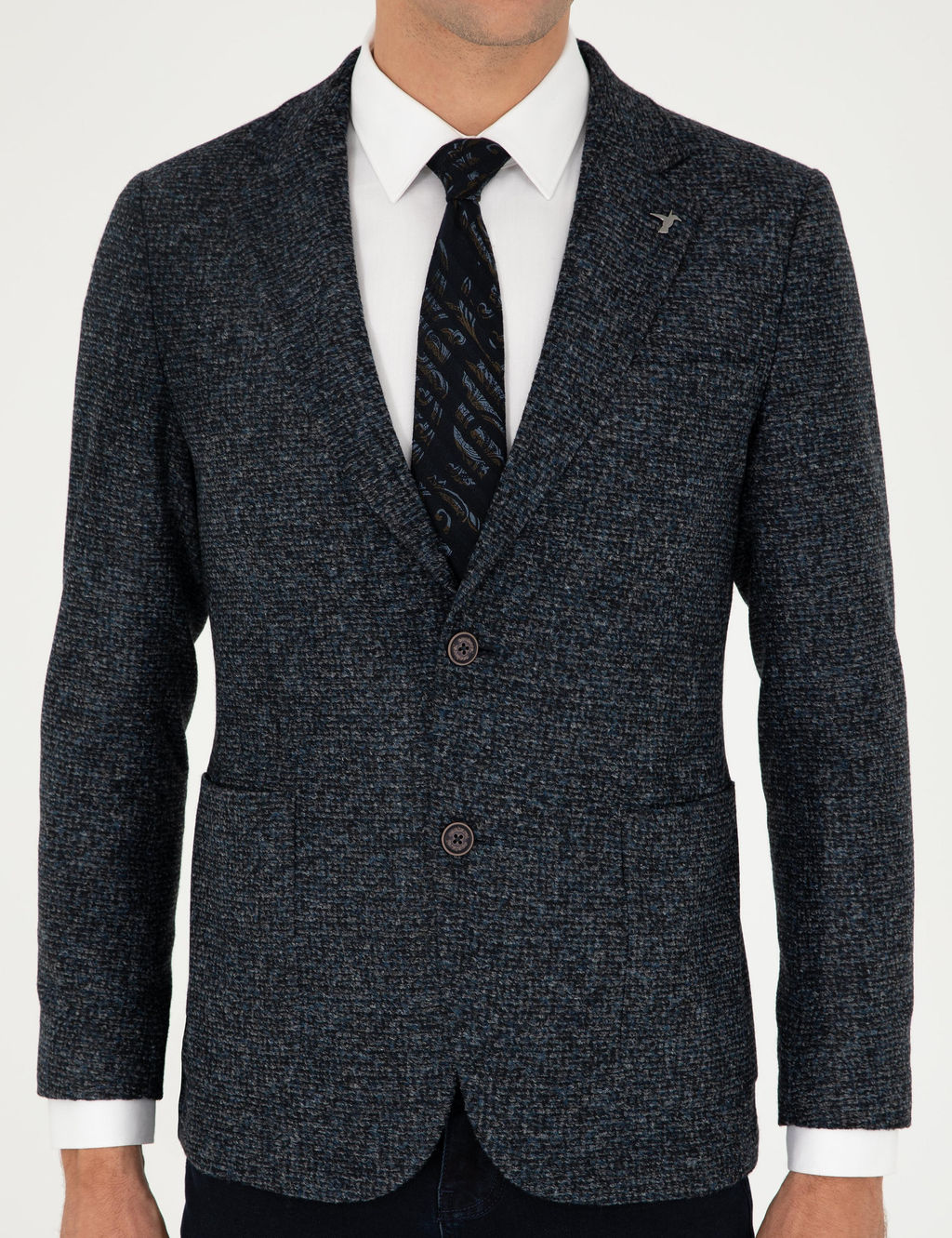 Темно-синяя приталенная куртка - Cacharel фото 6