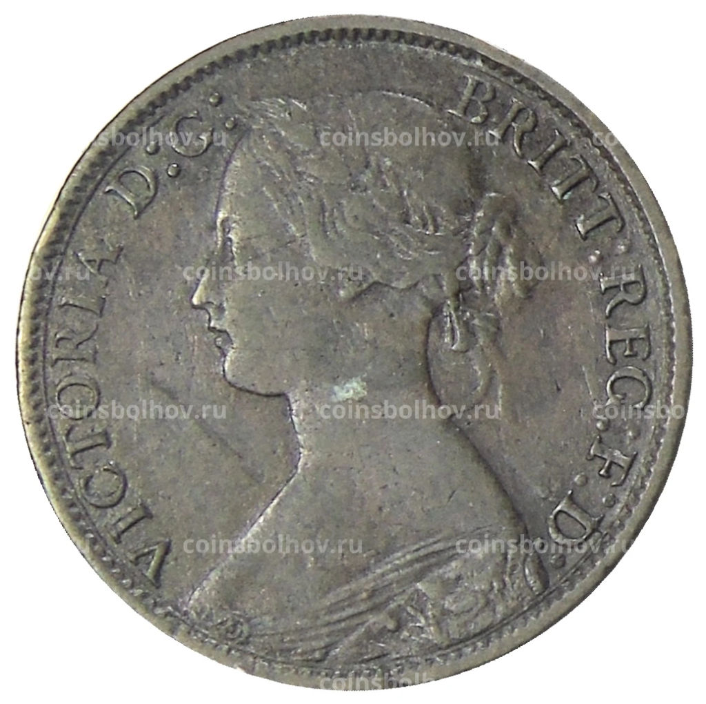 Монета 1 фартинг 1864 года Великобритания