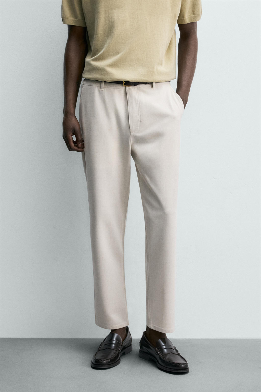 PANTAL?N CHINO ESTRUCTURA CONFORT / Beige claro - Zara фото 2