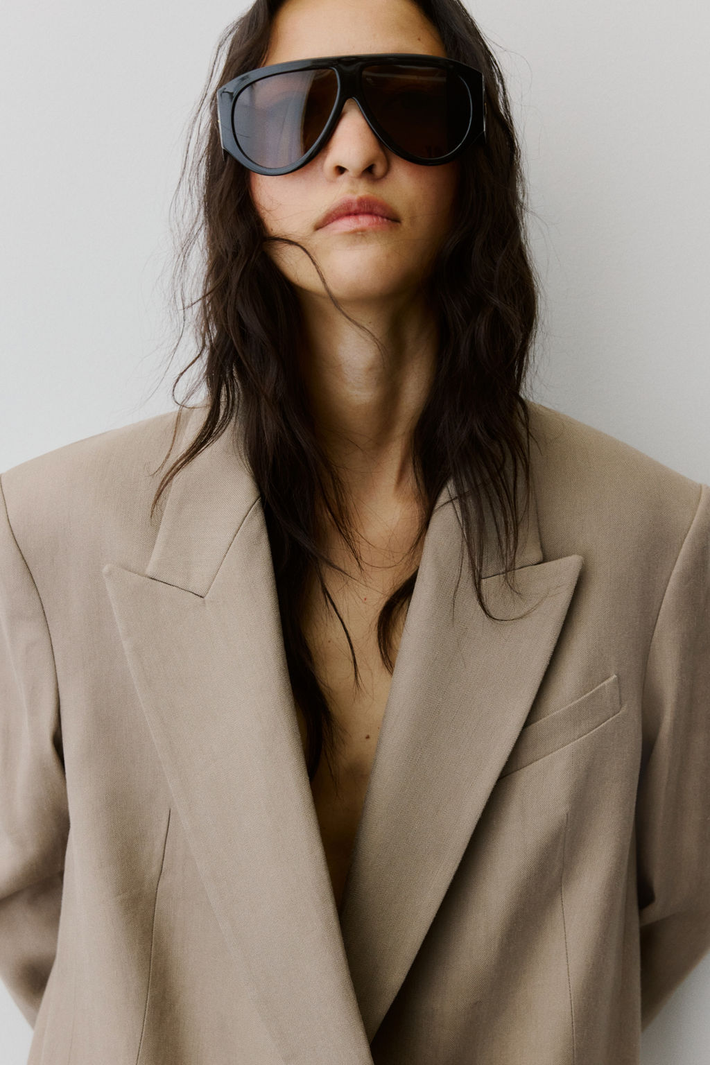 Americana oversize en mezcla de lino - H&m фото 3