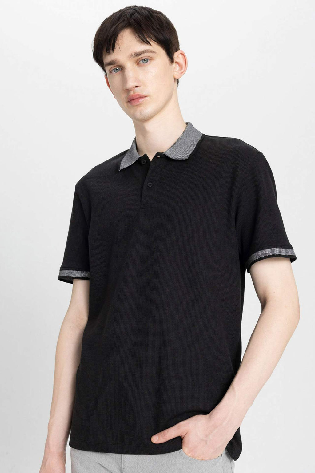 New Regular Fit K?sa Kollu Basic Duz Polo Tisort - Defacto фото 4