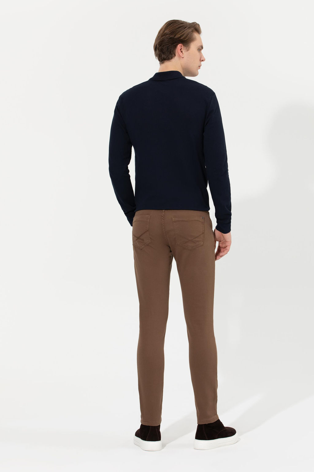 Erkek Slim Fit Coconut Kanvas Pantolon