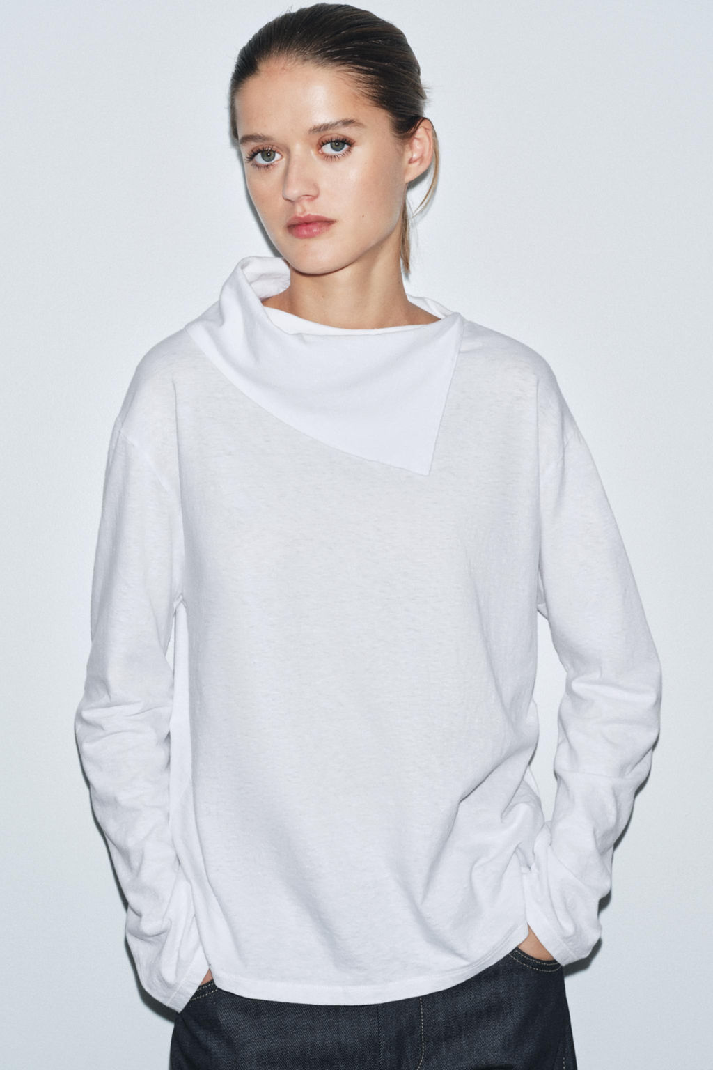 LONG SLEEVE SCARF T-SHIRT - Zara фото 2