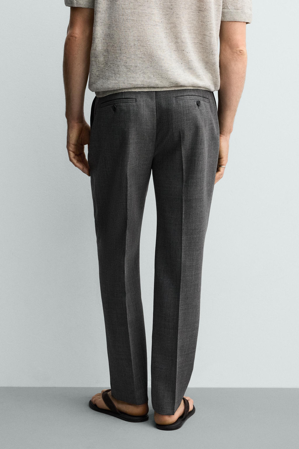 PANTAL?N REGULAR FIT 100% LANA / Gris - Zara фото 3