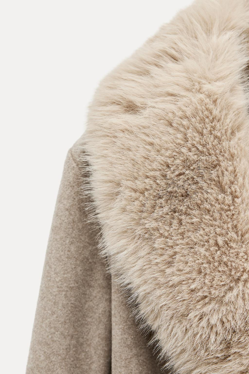 FAUX FUR LAPEL COAT - Zara фото 5