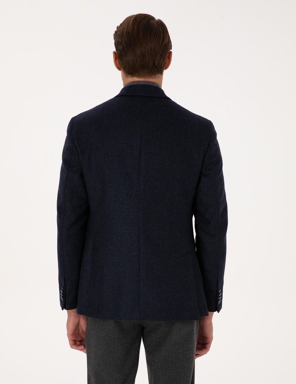 Lacivert Slim Fit Y_n Kar___ml_ Ceket