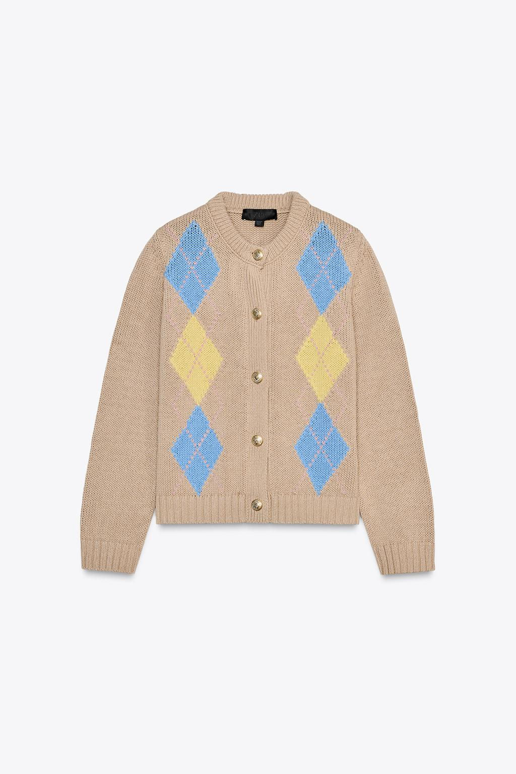 ARGYLE KNIT CARDIGAN - Zara фото 3