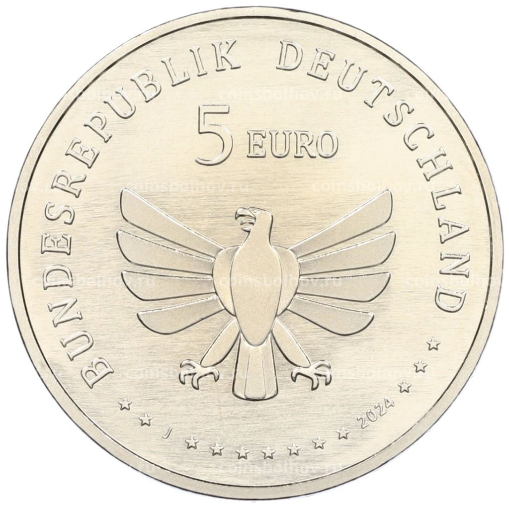 5 евро 2024 года J Германия Удивительный мир насекомых Краснохвостый шмель
