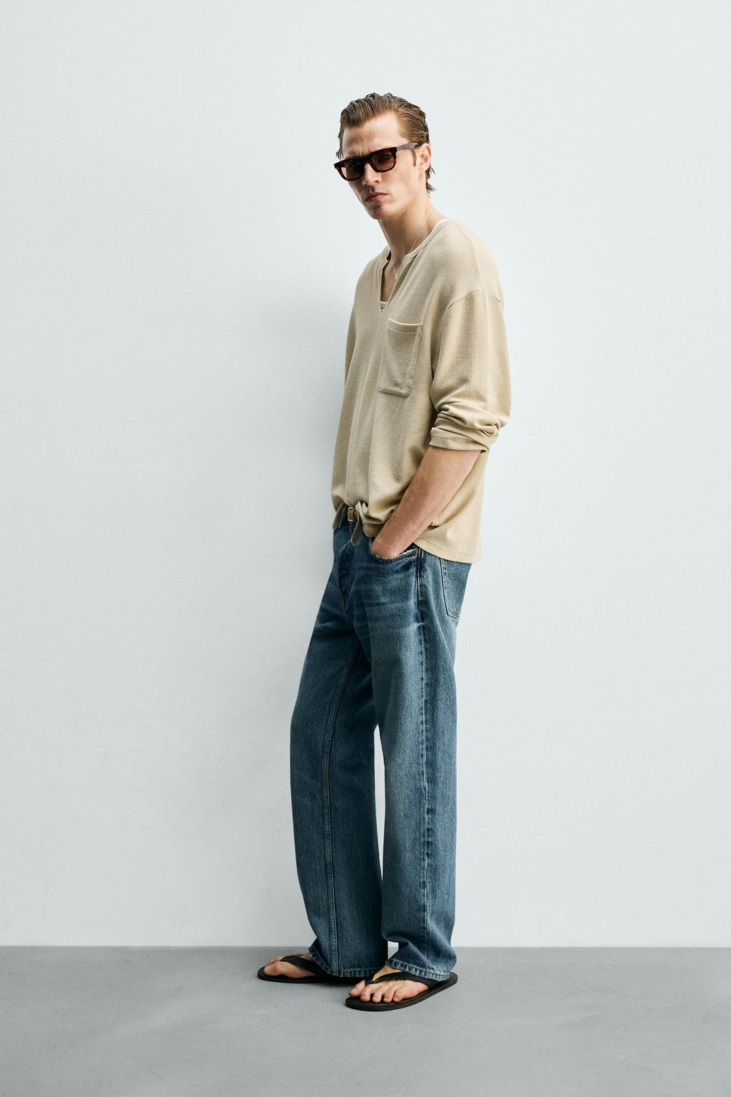 CAMISETA POLO ESTRUCTURA / Crudo - Zara фото 4