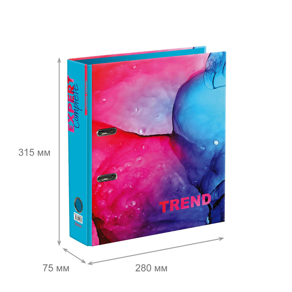 Expert Complete Регистратор ламинир. Marbling 75 мм 10 шт. Trend A4 арочный механ. глянцевый бирюзовый EC751701