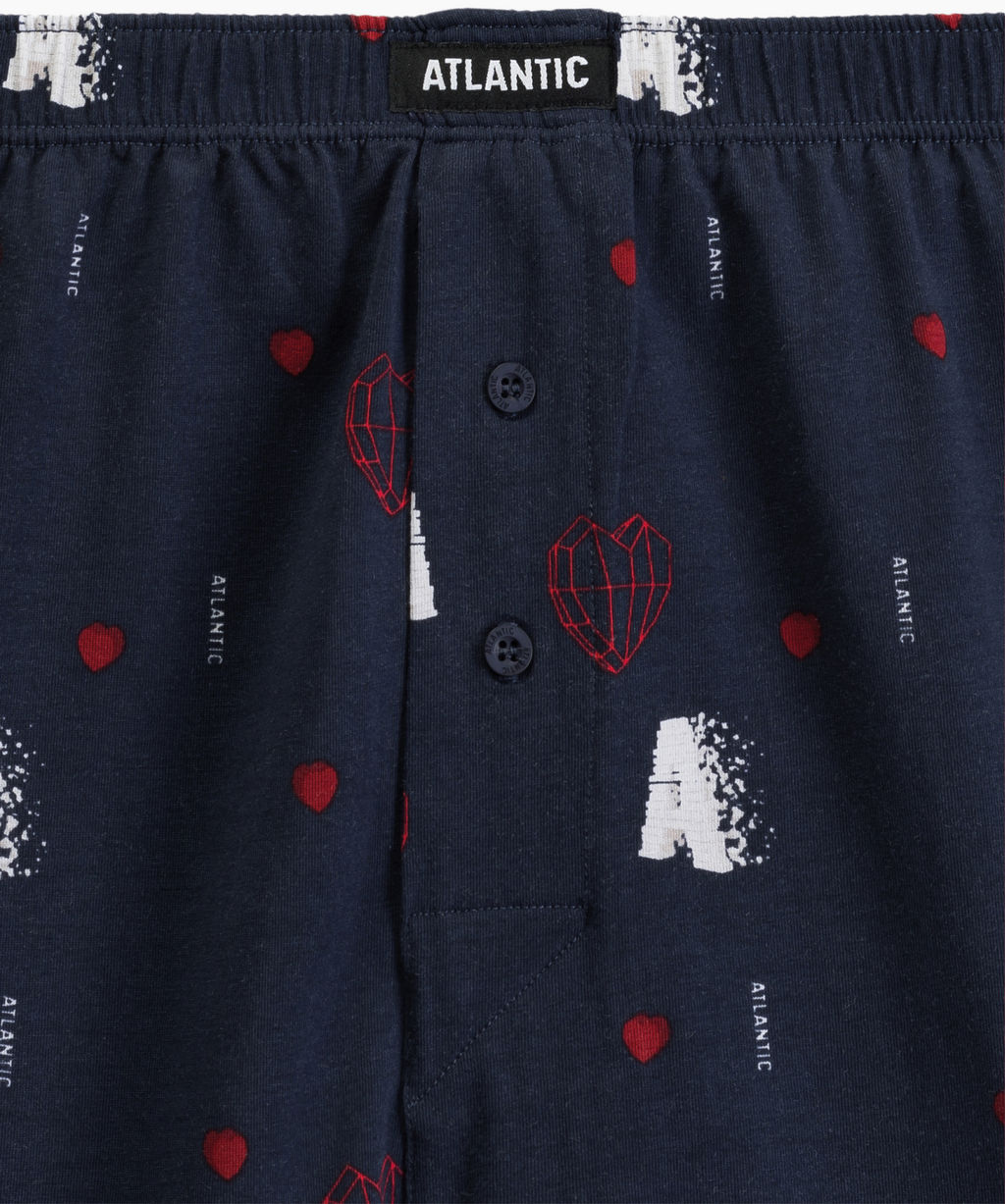 ATLANTIC 2GMB-012 Трусы боксеры 3D Love - набор 2 шт. темно-синий + красный фото 4