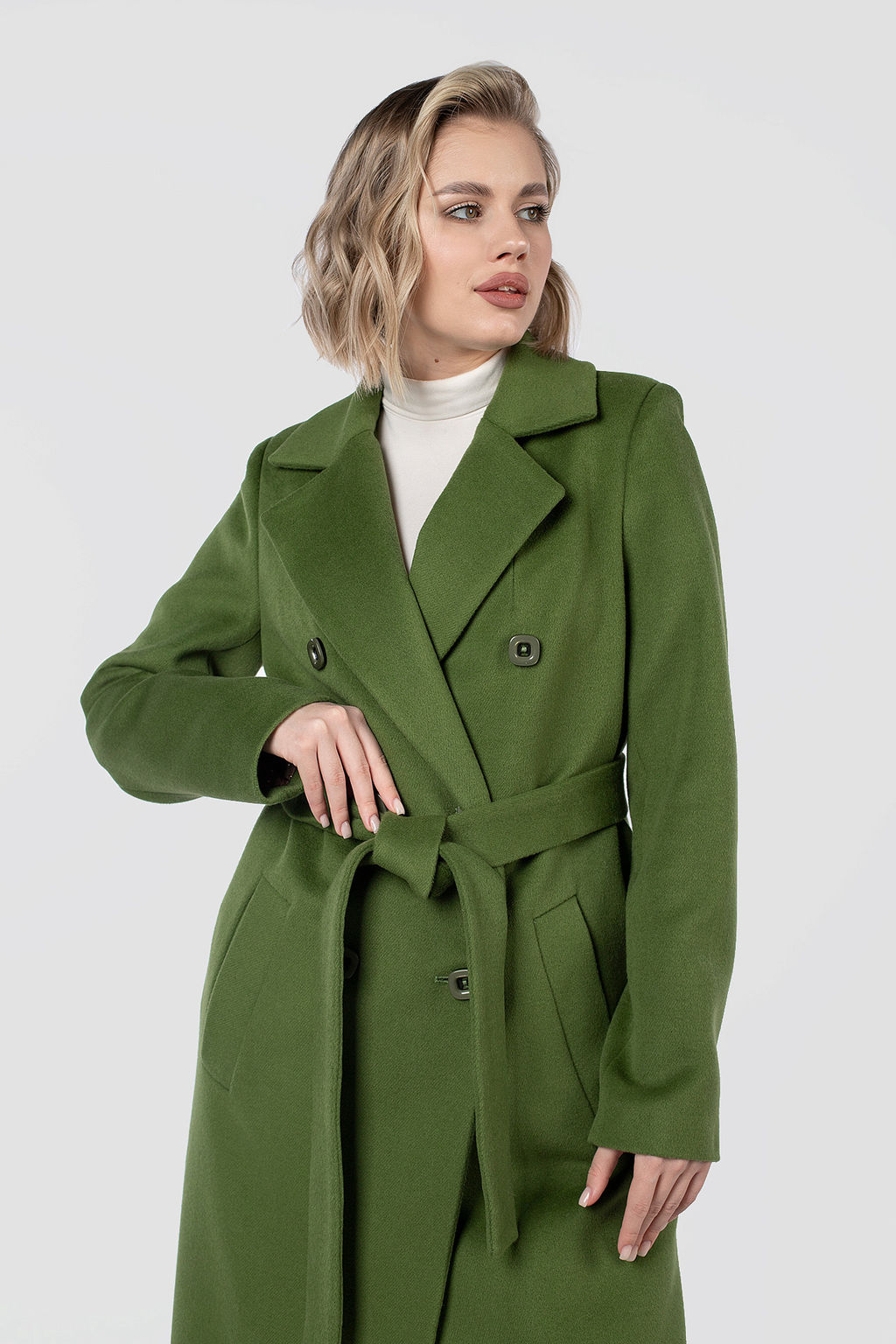 01-11790 Пальто женское демисезонное (пояс) - El podio фото 5