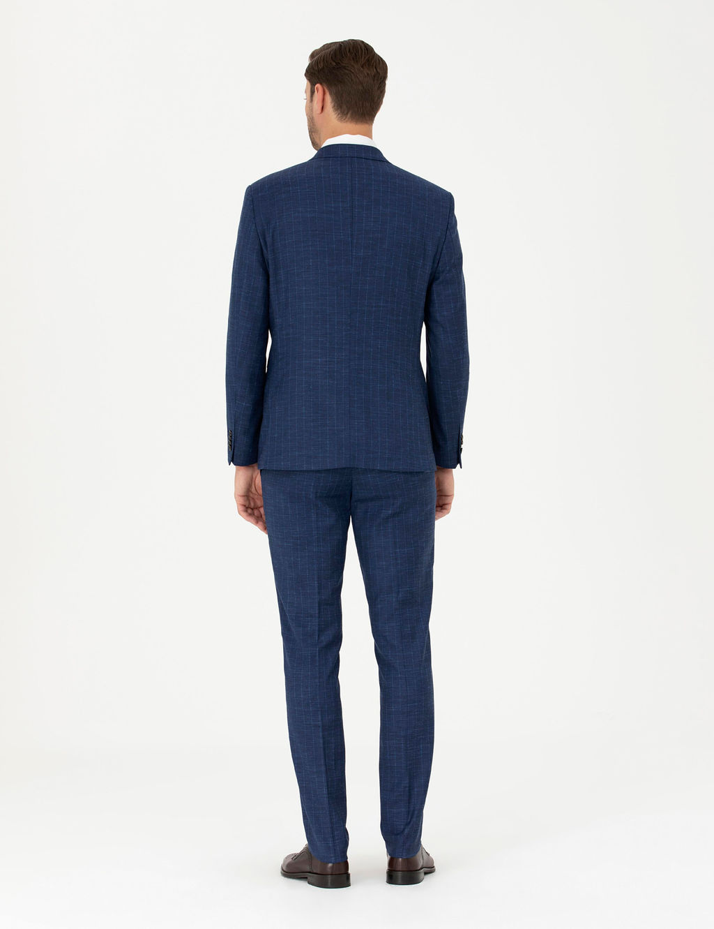 _ndigo Slim Fit _izgili Tak_m Elbise