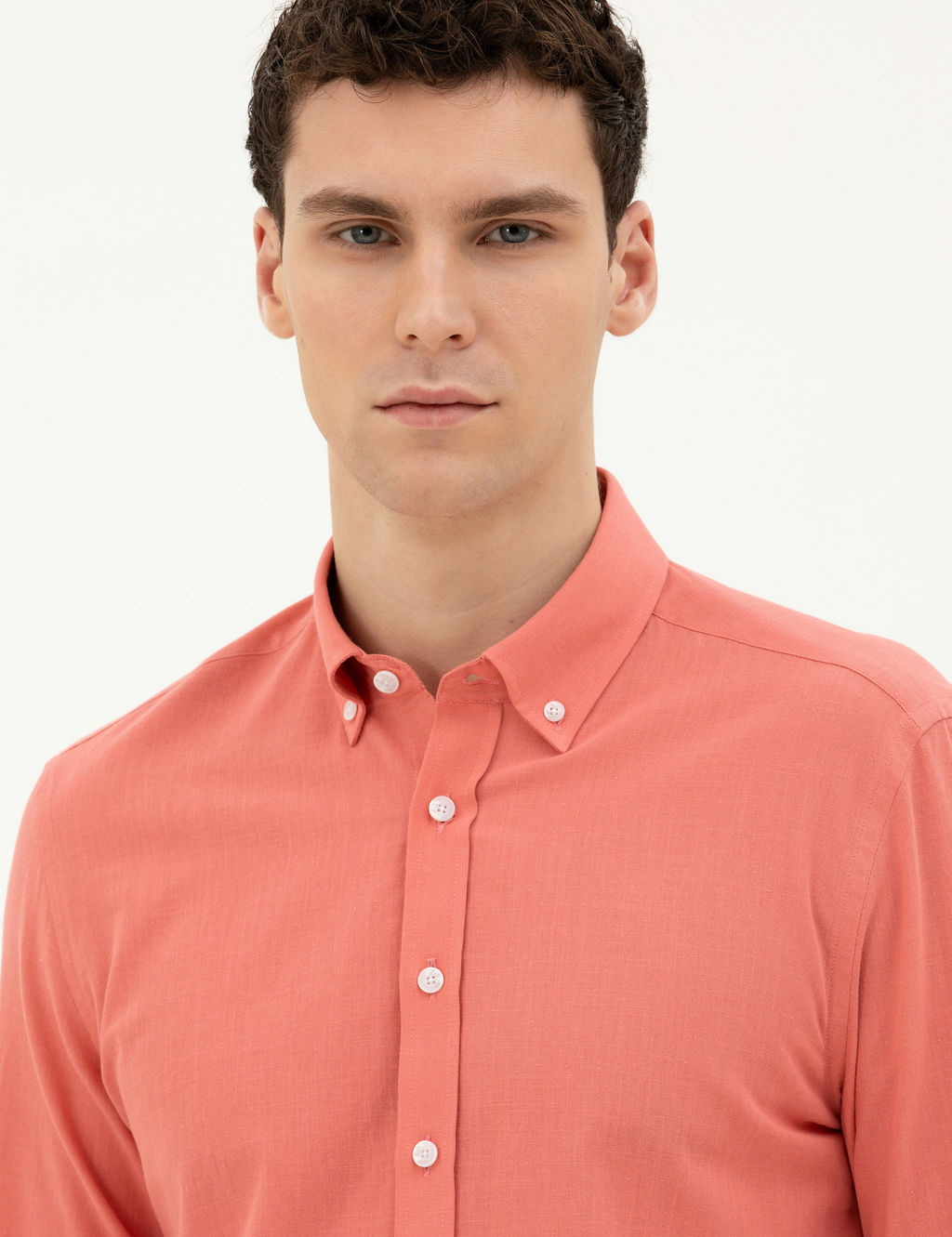 Pembe Slim Fit Uzun Kollu G_mlek