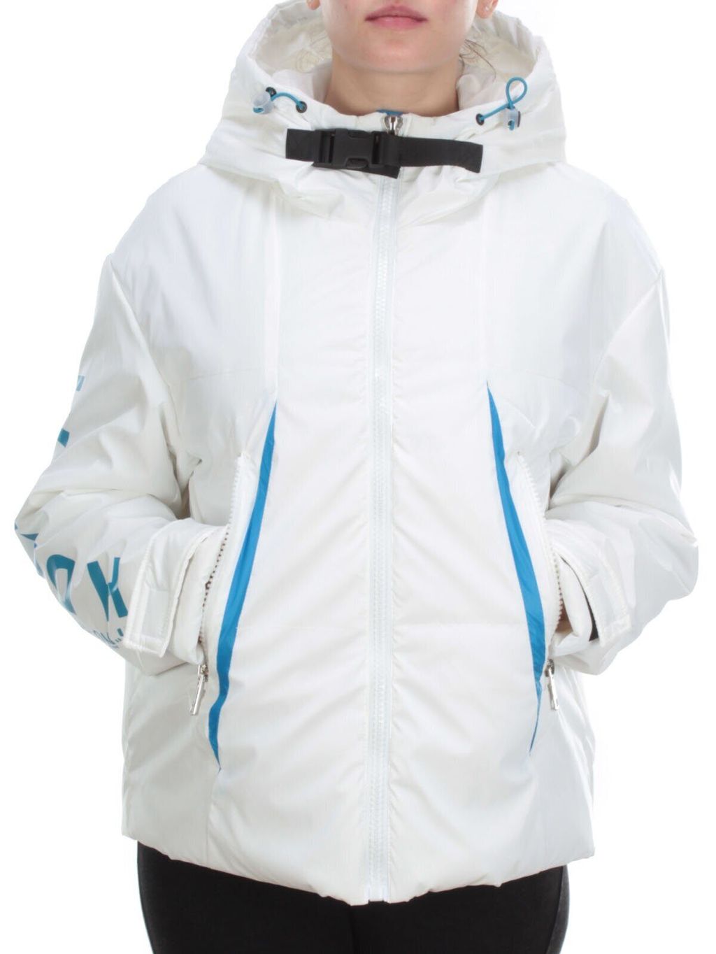 D004 WHITE Куртка демисезонная женская (100 гр. синтепон) - Фабричный китай фото 2